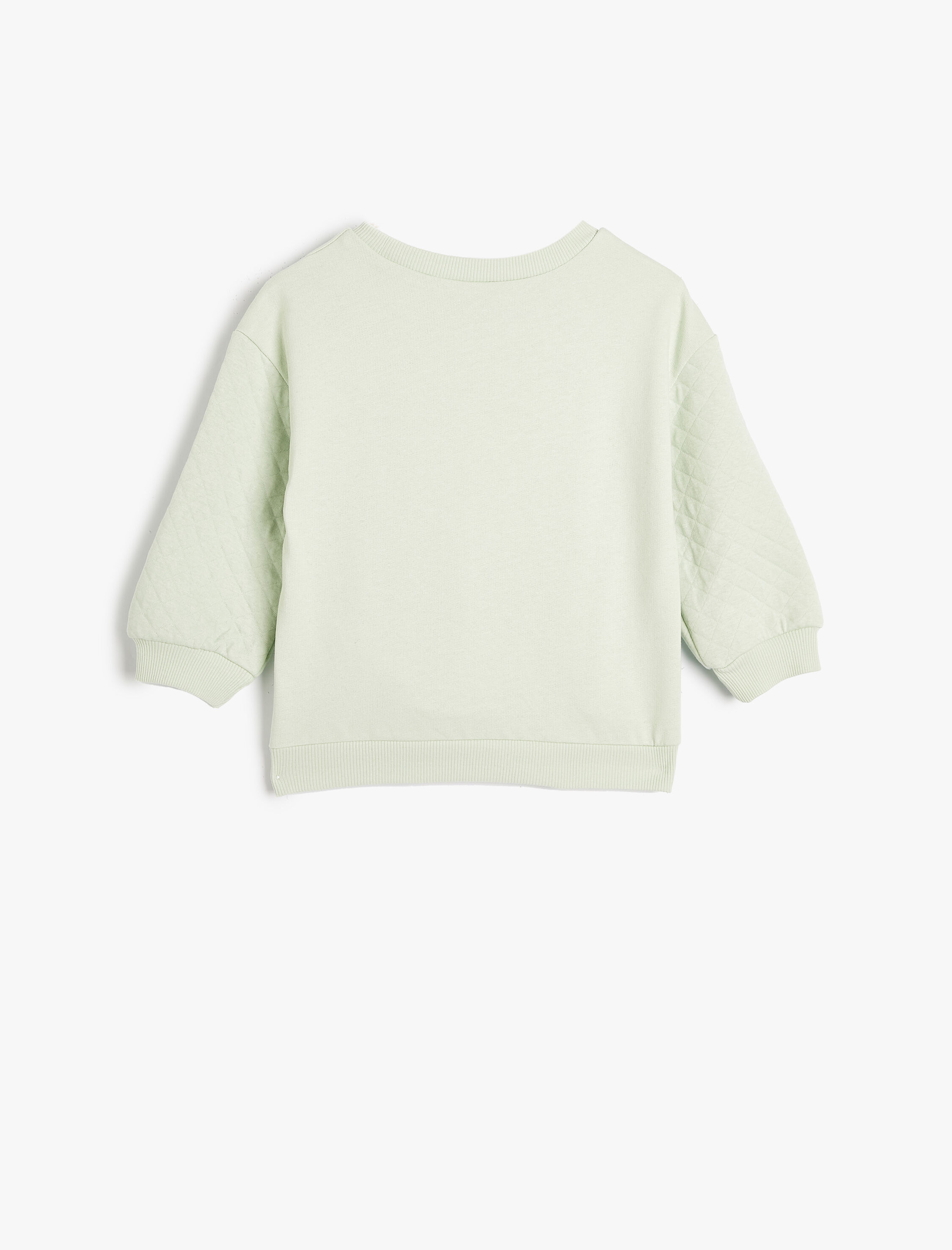  Kız Bebek Sweatshirt Baskılı Uzun Kollu Bisiklet Yaka Şardonlu Pamuklu