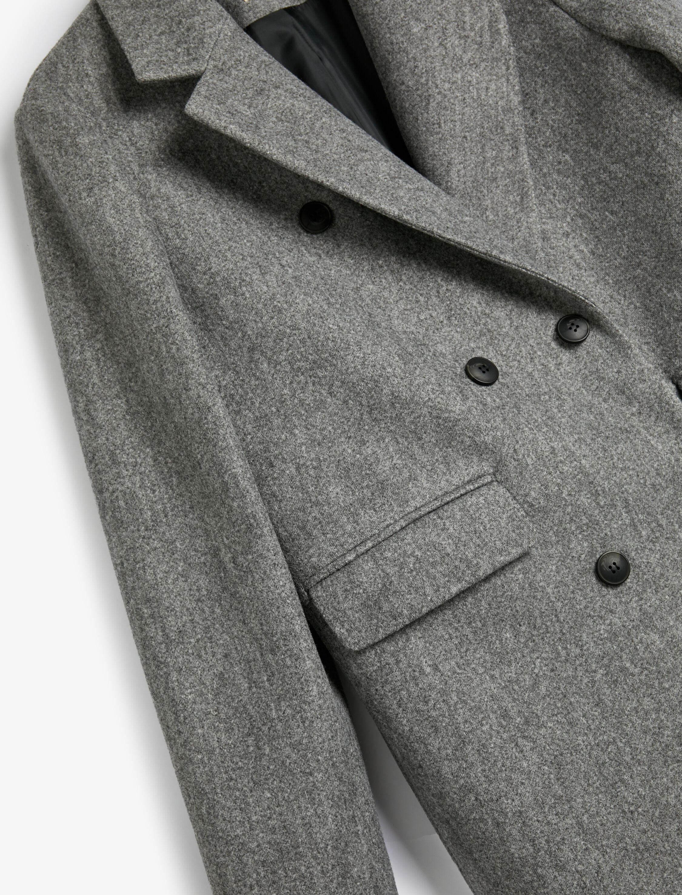   Koton X Şahika Ercümen - Kruvaze Düğmeli Uzun Kaşe Kaban