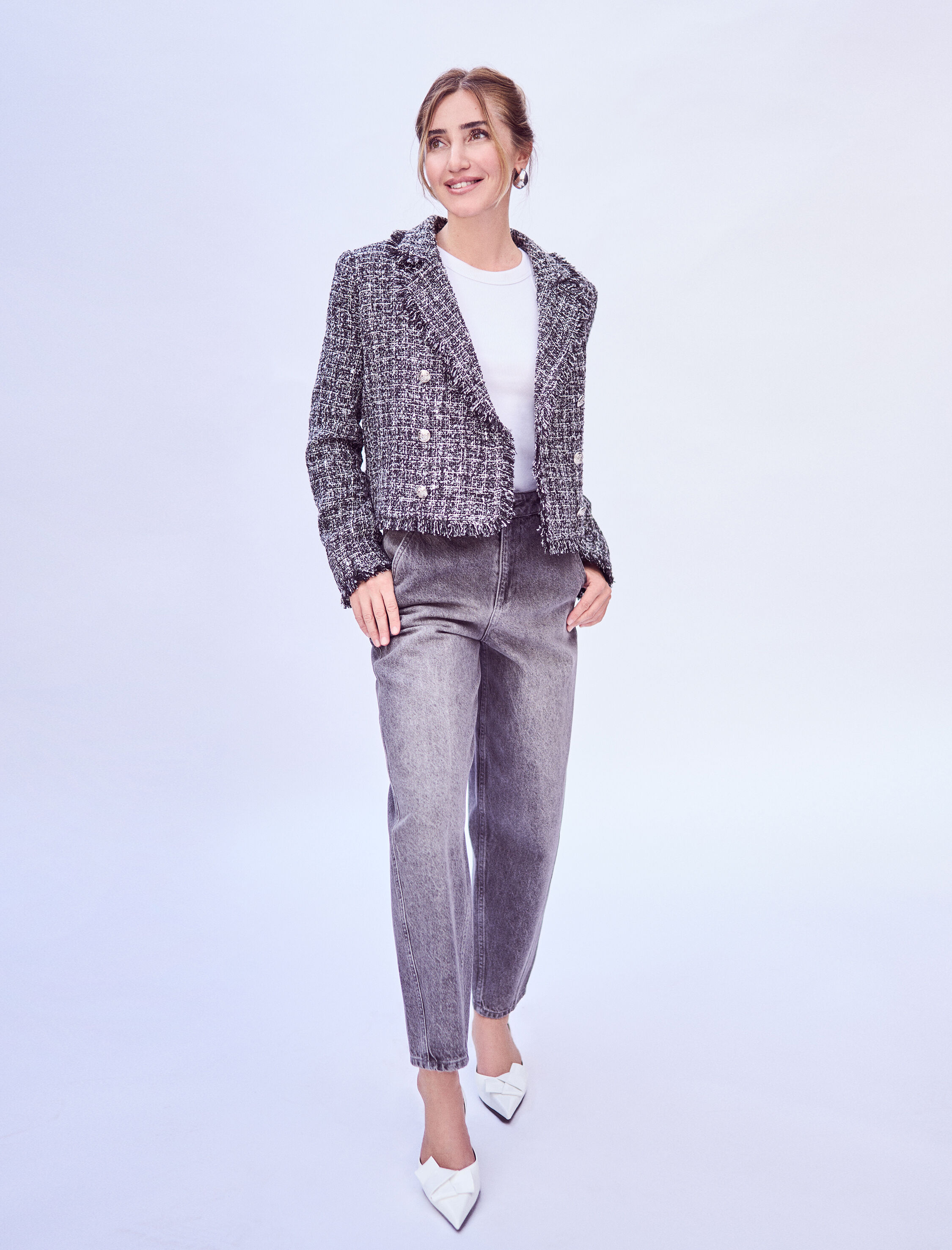   Koton X Şahika Ercümen - Yüksel Bel Kot Pantolon Rahat Kalıp Cepli Esnemeyen Pamuklu