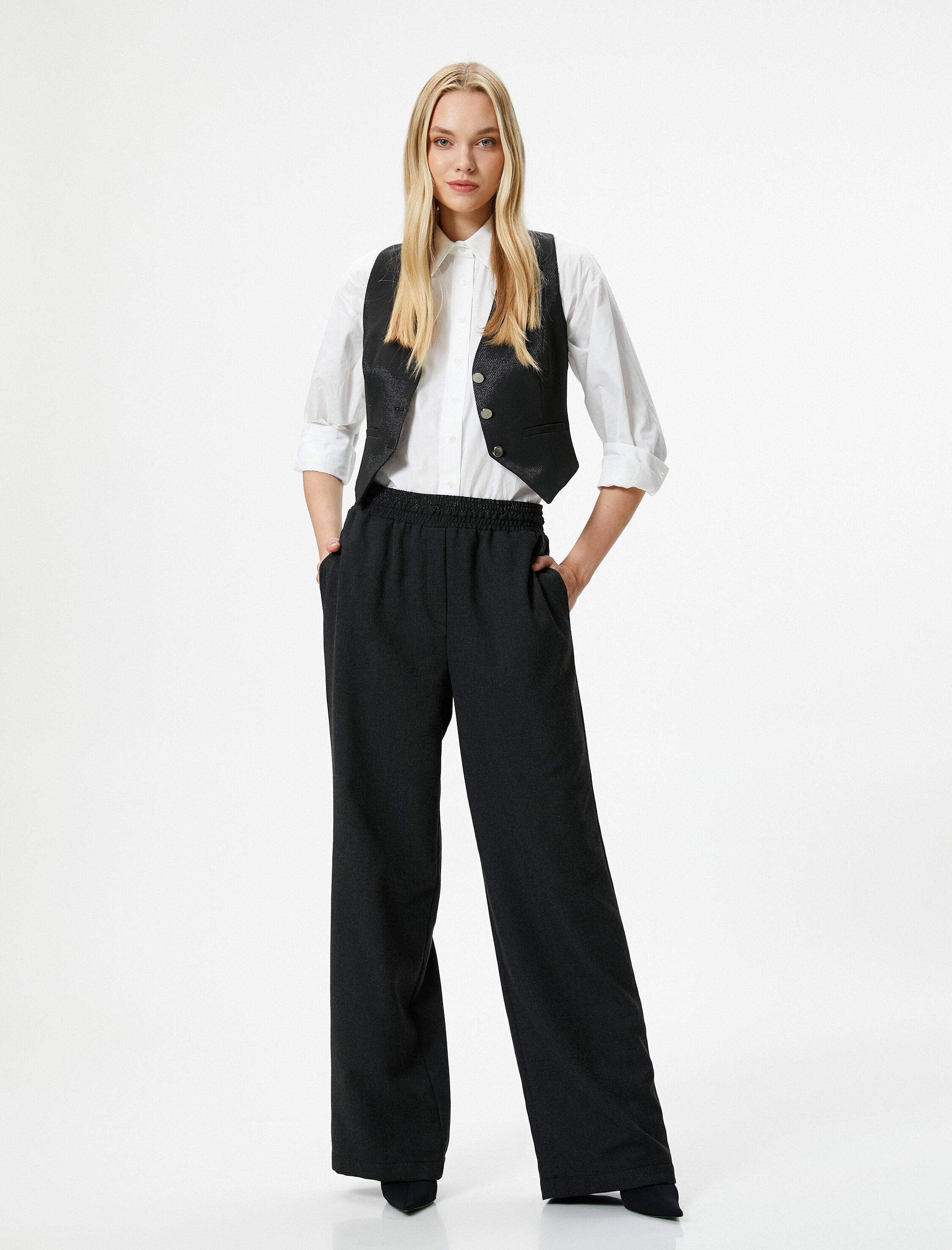   Koton X Şahika Ercümen - Beli Lastikli Bol Paça Pantolon