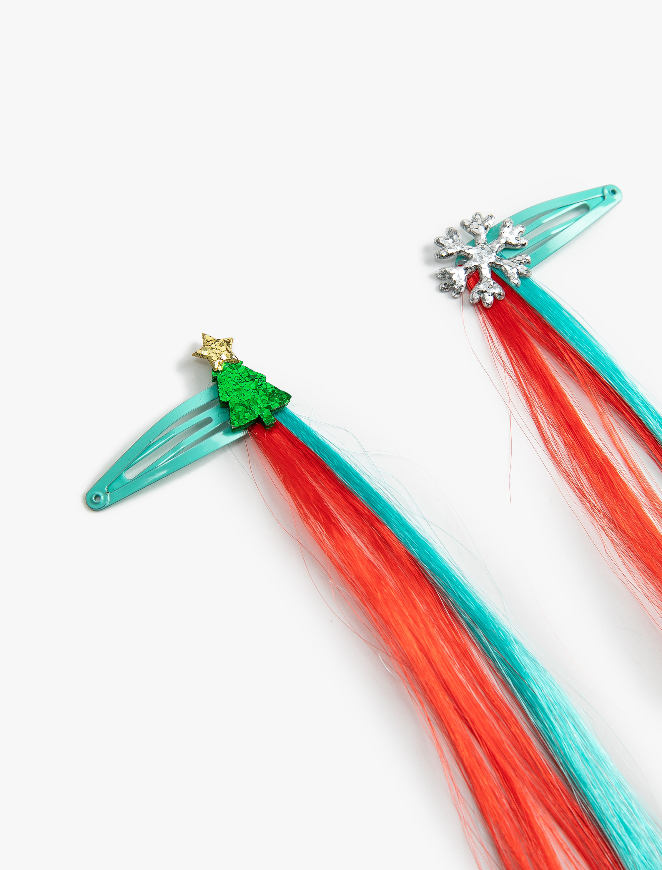  Kız Çocuk Yılbaşı Temalı 2'li Çıtçıt Toka Seti