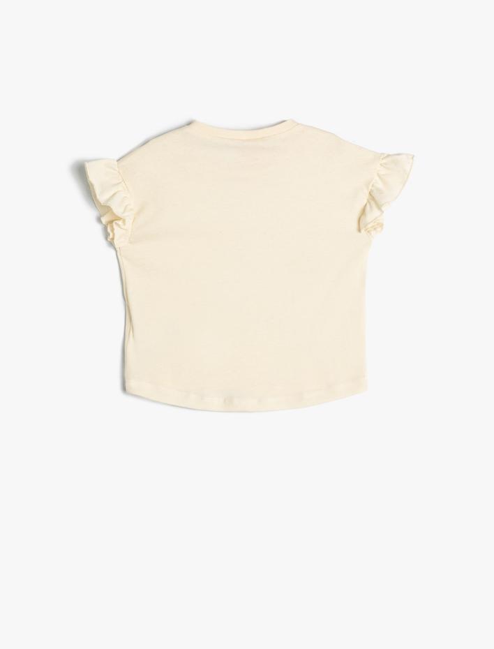Kız Bebek Basic Fırfırlı Tişört Kolsuz Pamuklu