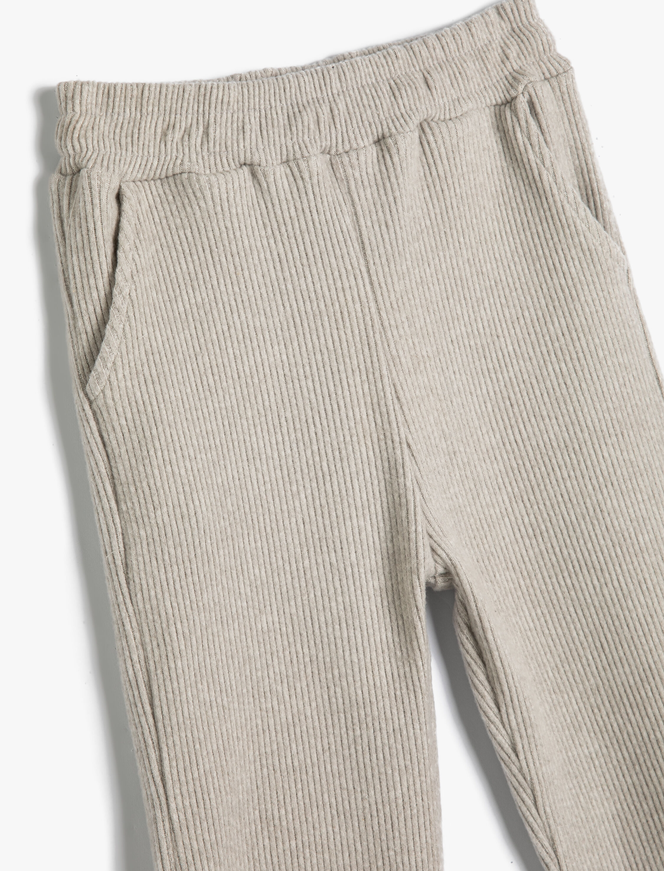  Kız Çocuk Basic Jogger Eşofman Altı Dokulu Beli Lastikli Cepli