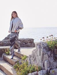 Koton X Şahika Ercümen - Soyut Desenli Midi Etek