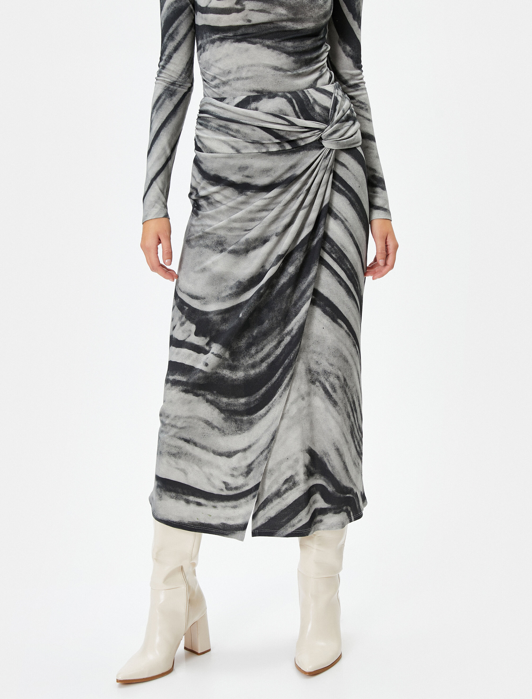   Koton X Şahika Ercümen - Soyut Desenli Midi Etek