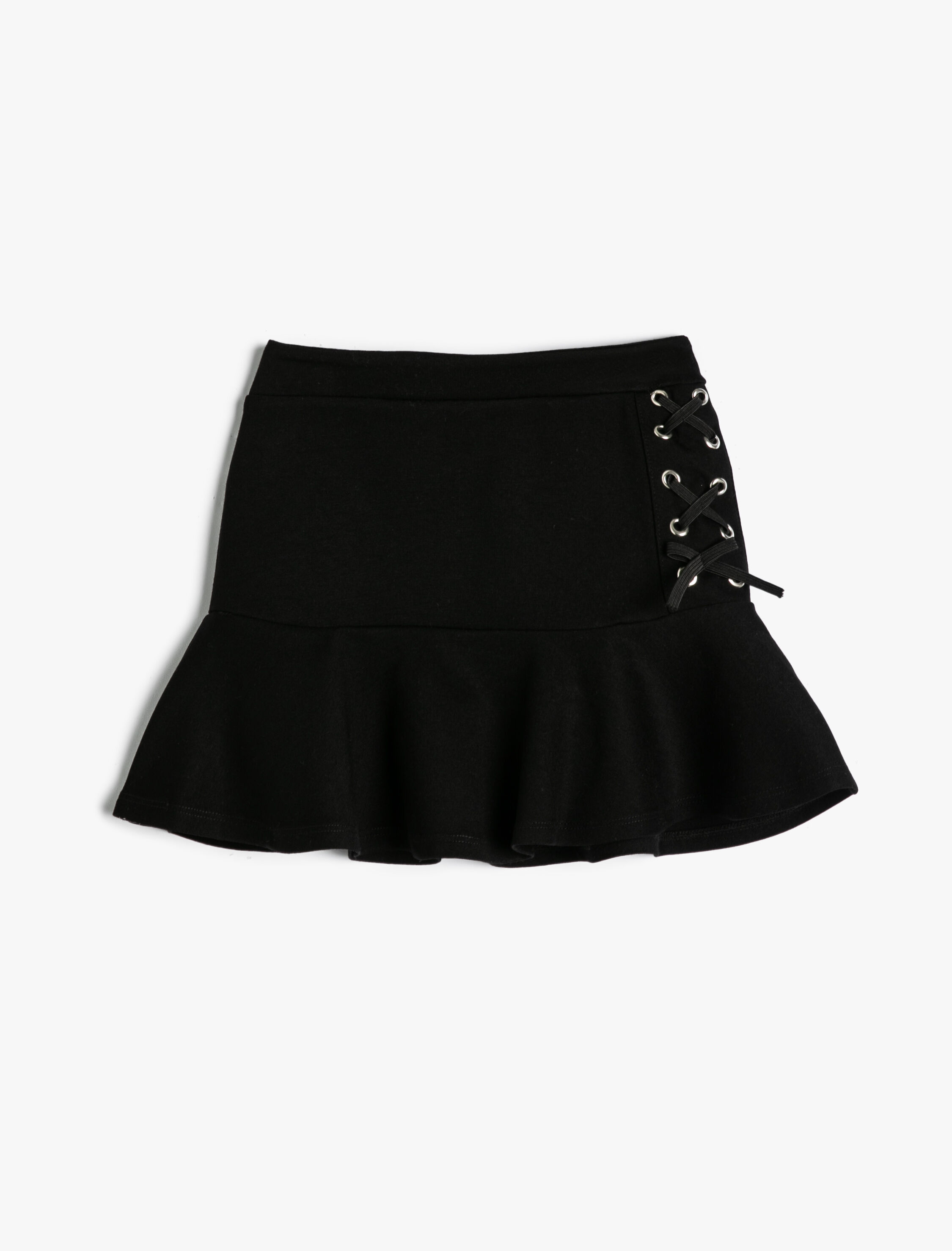  Kız Çocuk Basic Etek Beli Lastikli Kuş Gözü Detaylı