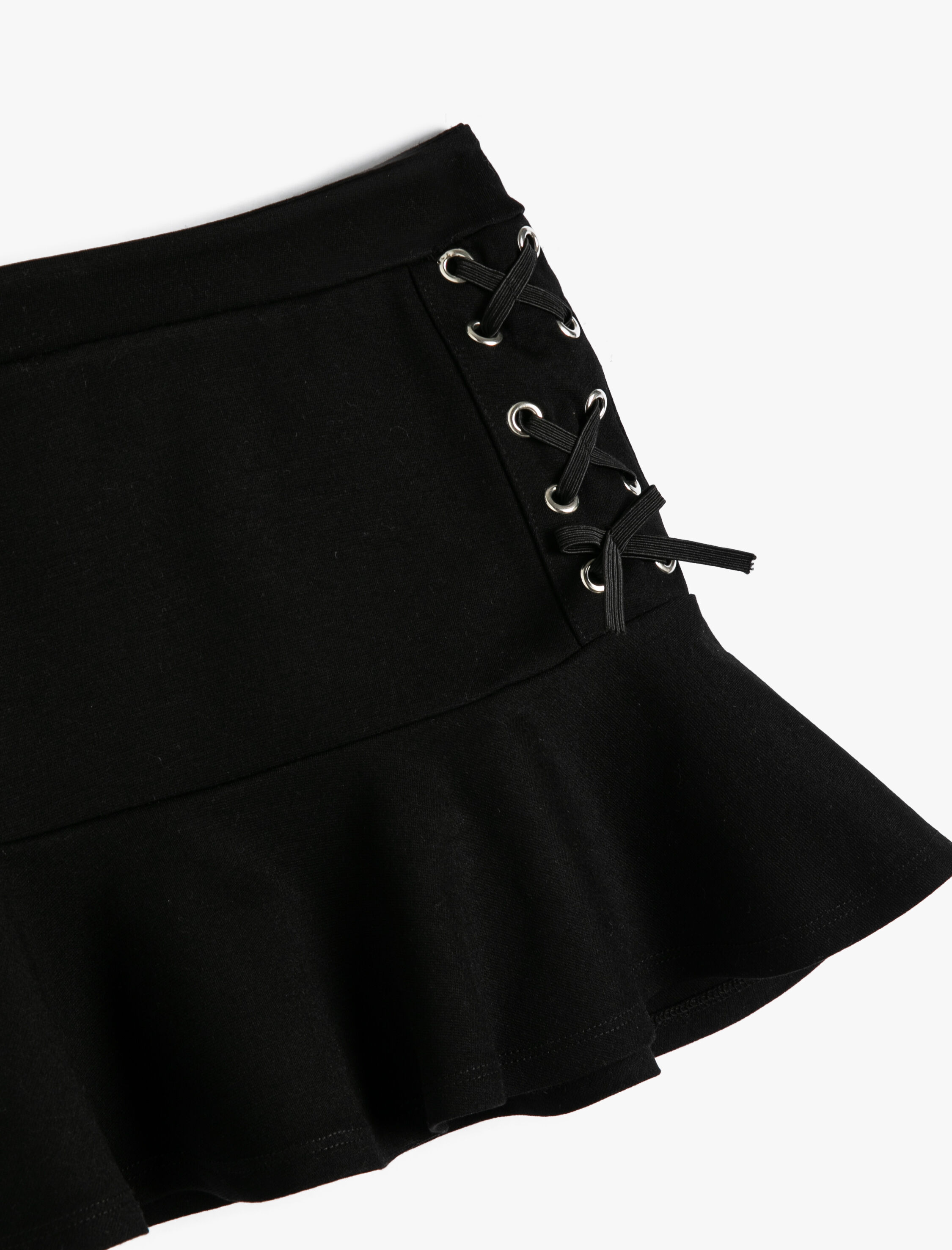  Kız Çocuk Basic Etek Beli Lastikli Kuş Gözü Detaylı