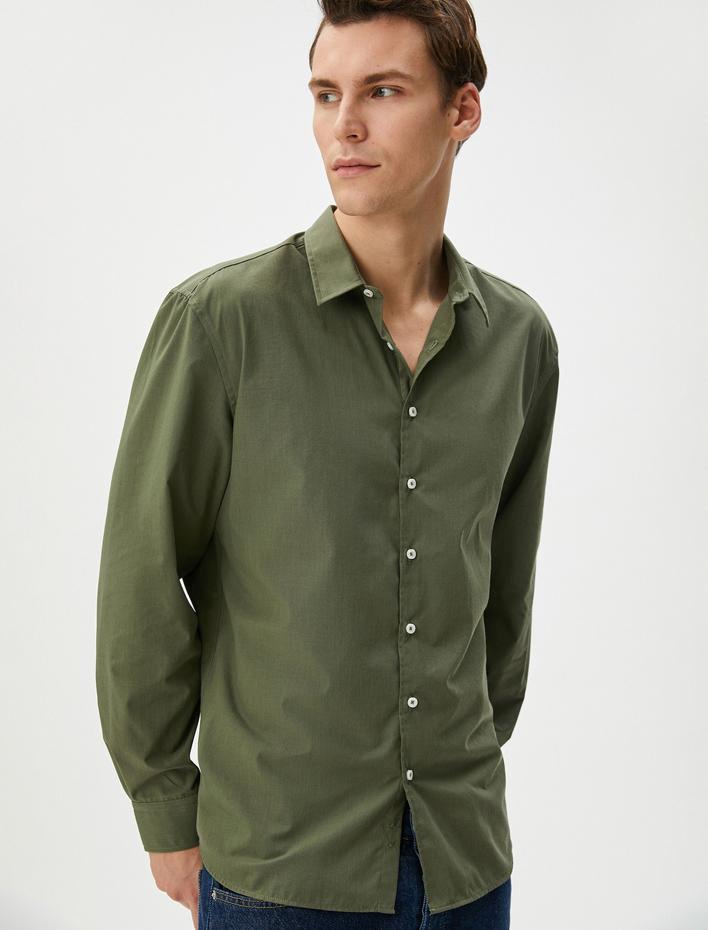  Klasik Gömlek Slim Fit Uzun Kollu Düğmeli