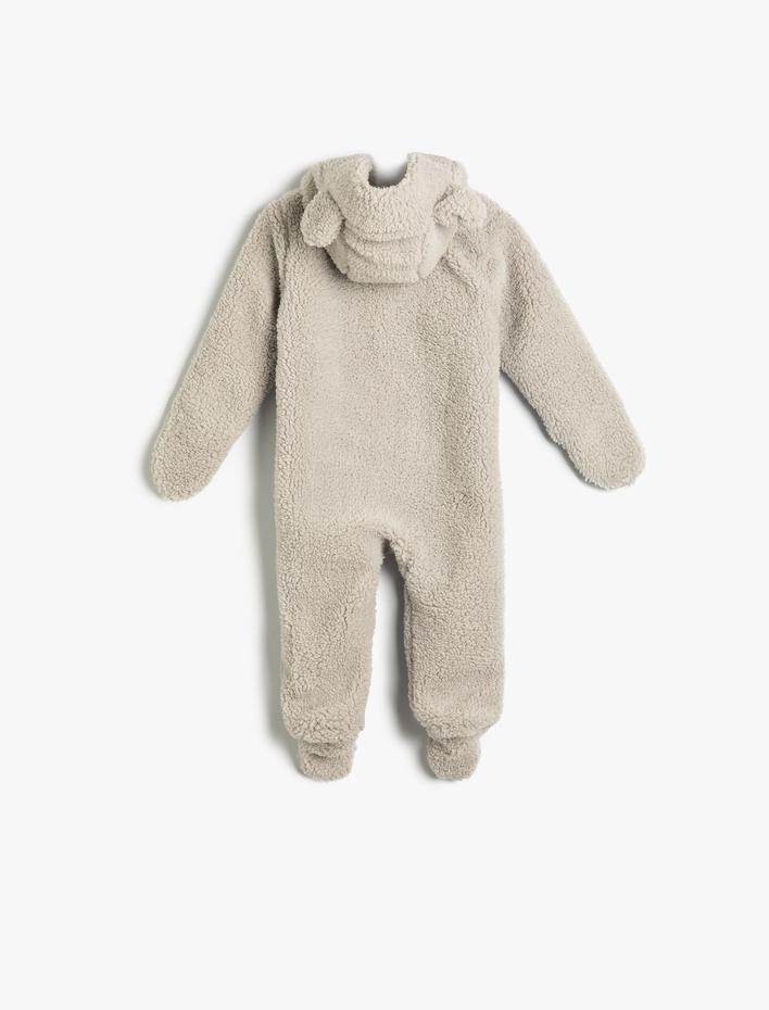 Erkek Bebek Astronot Mont Kapşonlu Fermuarlı Pamuk Astarlı