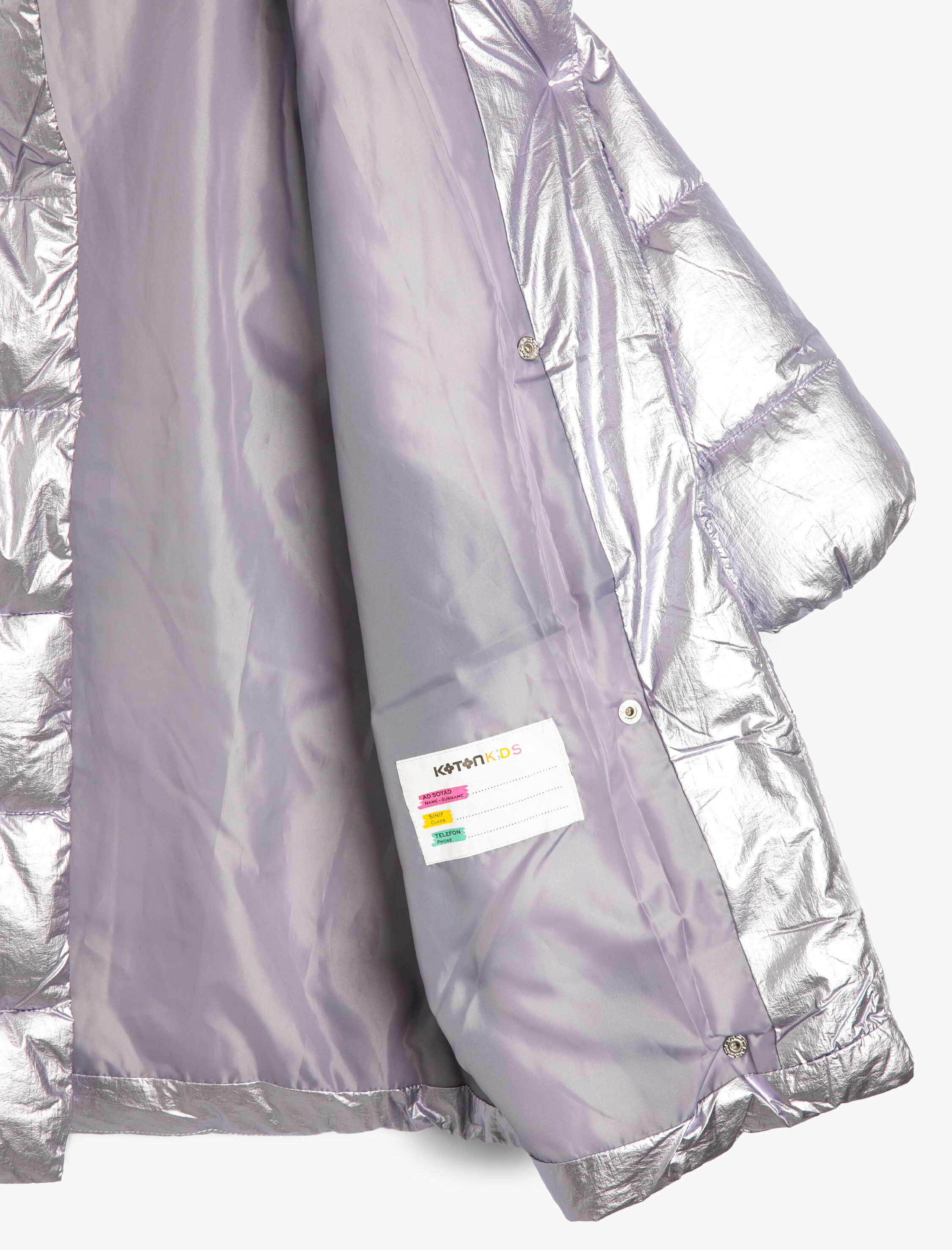  Kız Çocuk Uzun Şişme Mont Kapşonlu Dolgulu Fermuarlı Cepli