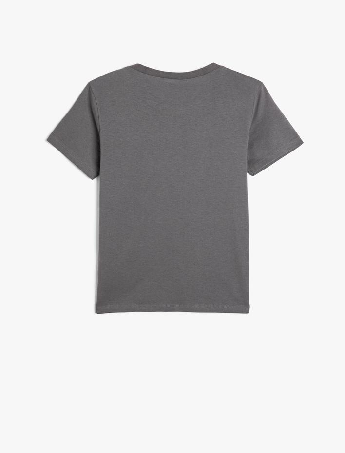 Erkek Çocuk Tişört Slogan Baskılı Kısa Kollu Bisiklet Yaka Pamuklu