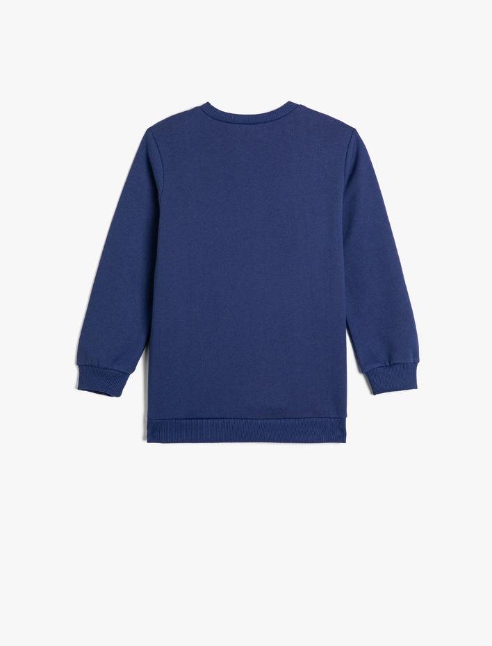 Erkek Çocuk Sweatshirt Uzun Kollu Bisiklet Yaka Futbol Baskılı