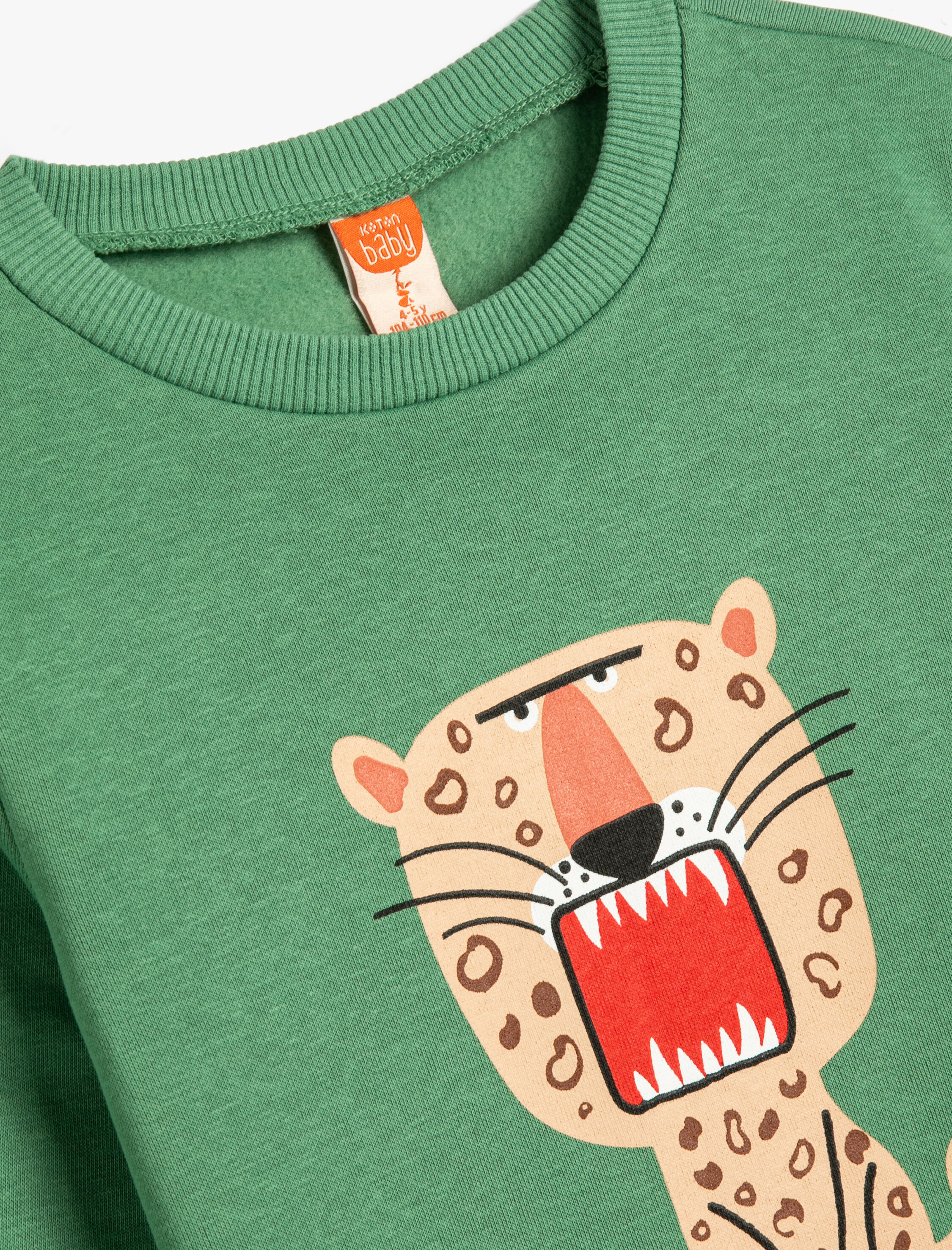  Erkek Bebek Kaplanlı Sweat Uzun Kollu Bisiklet Yaka Şardonlu