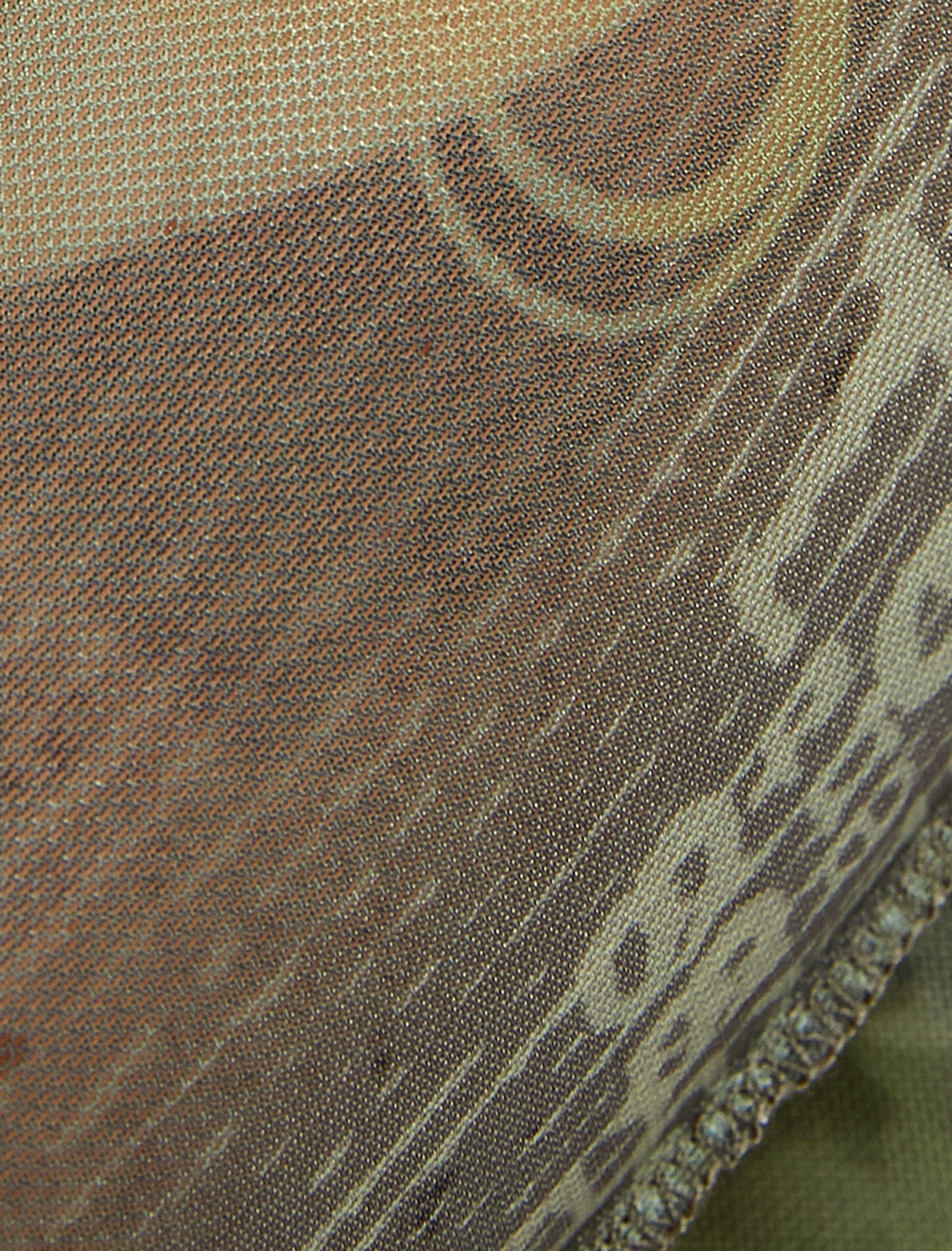   Transparan Bluz Astarlı Uzun Kollu Düz Yaka Baskılı