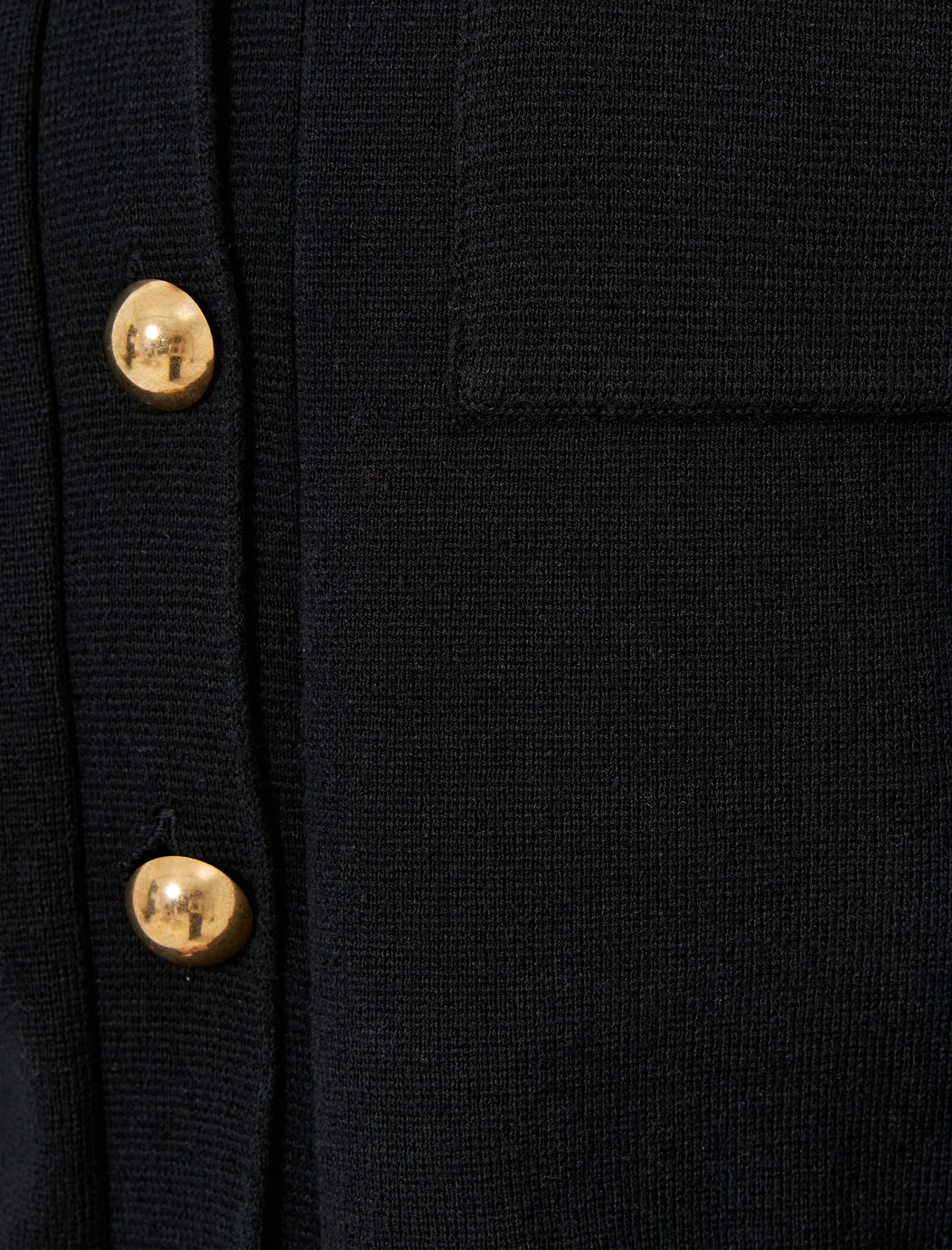   Triko Hırka Gold Düğmeli Cepli Apolet Detaylı