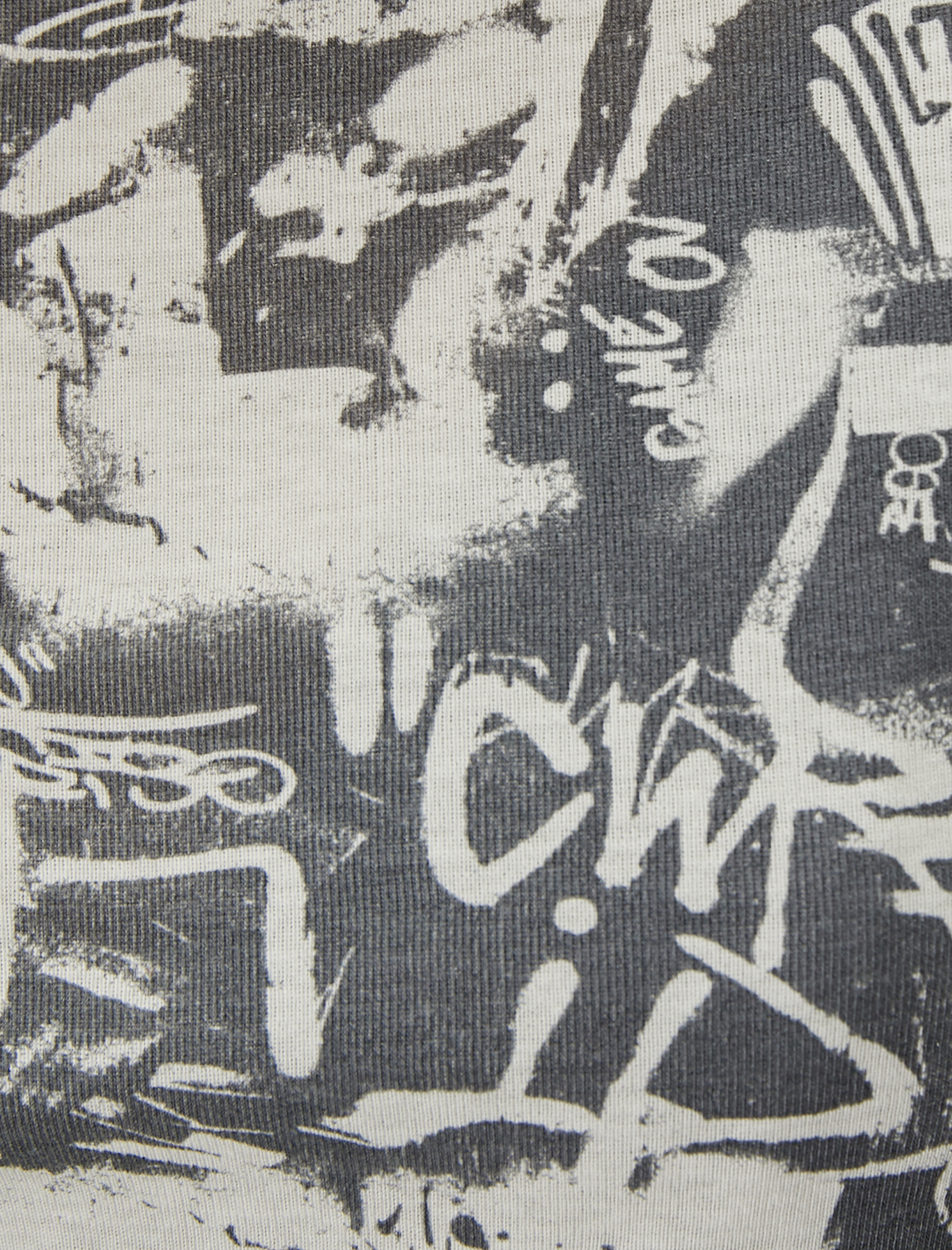   Crop Baskılı Tişört Uzun Kollu Bisiklet Yaka Slim Fit Pamuklu