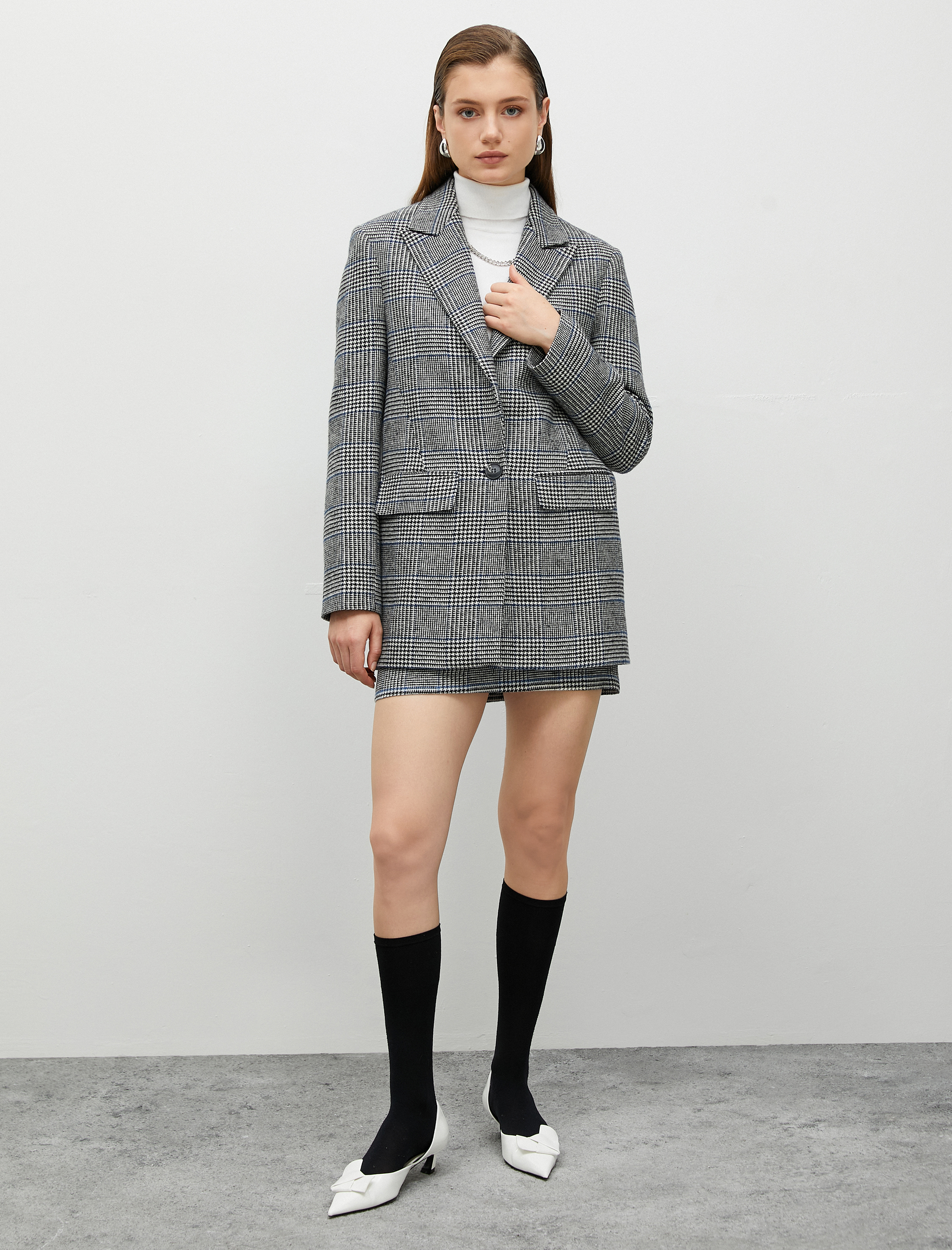   Blazer Ceket Tek Düğmeli Kapaklı Cepli