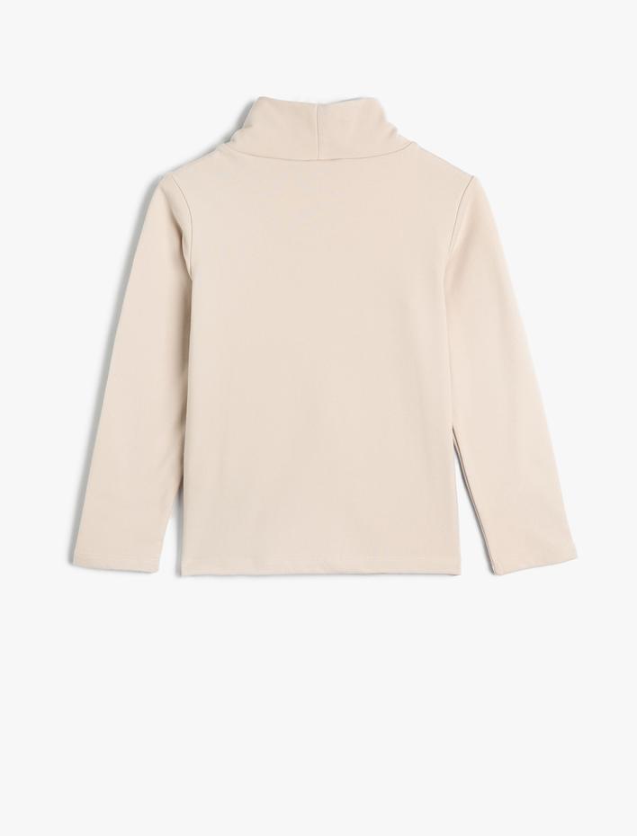 Kız Çocuk Basic Balıkçı Yaka Tişört Uzun Kollu