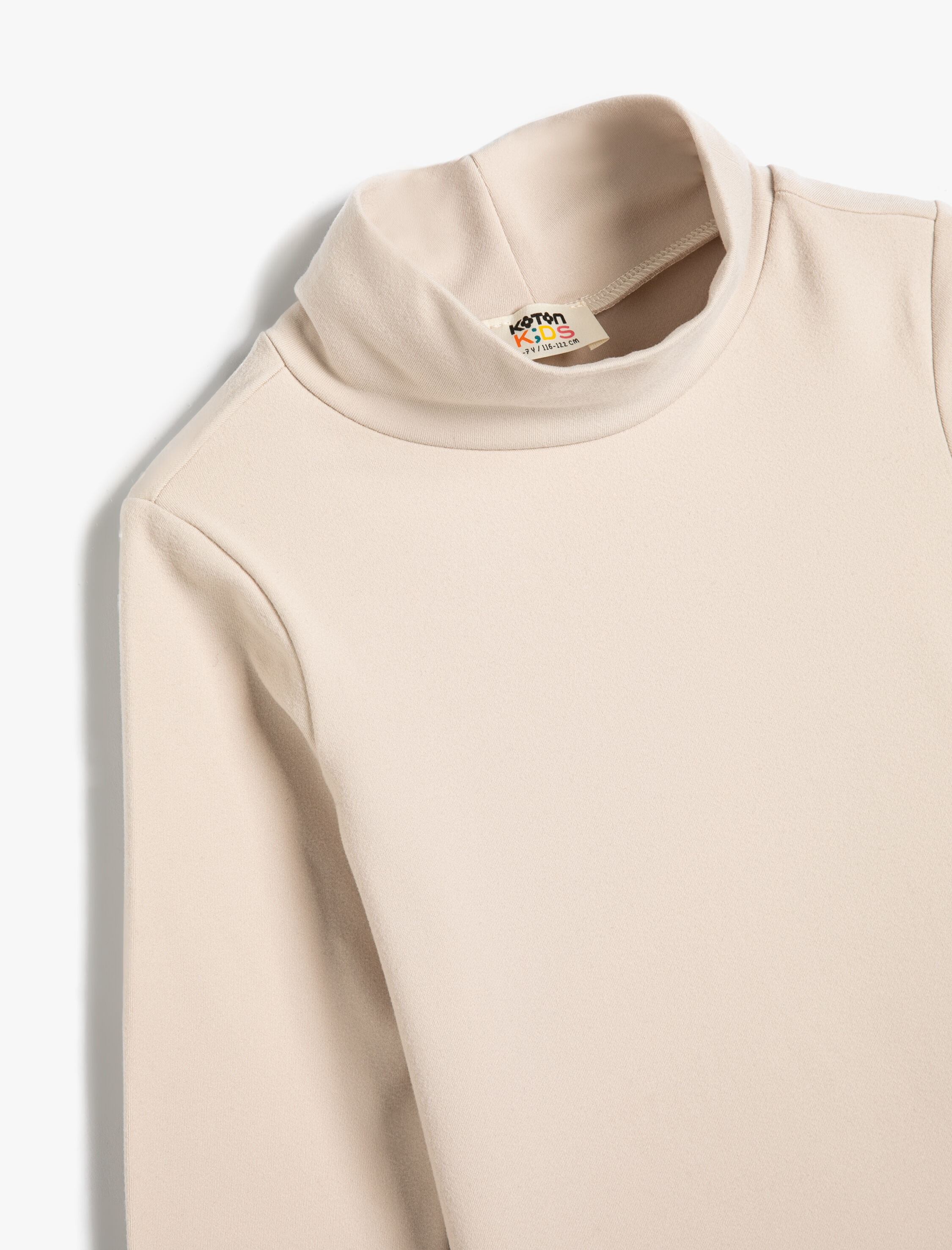  Kız Çocuk Basic Balıkçı Yaka Tişört Uzun Kollu