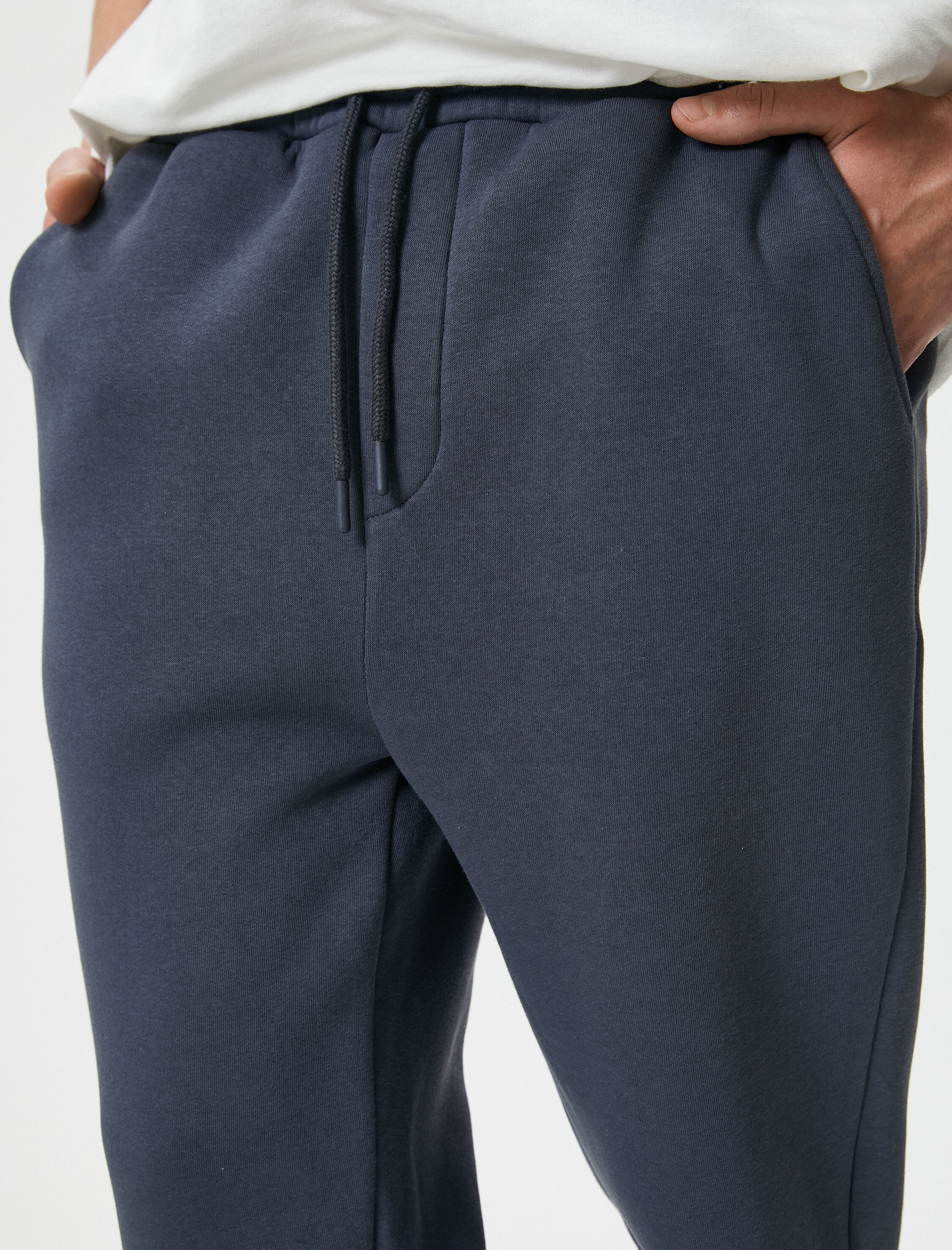 Jogger Eşofman Altı Slogan Baskılı Beli Bağcıklı Cepli Şardonlu
