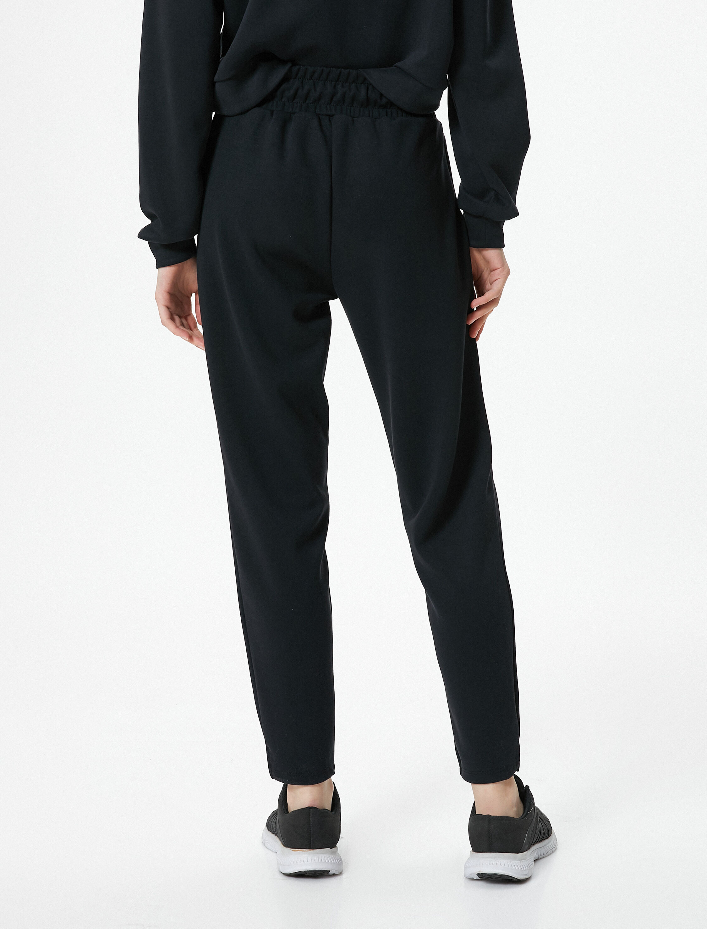   Modal Spor Eşofman Altı Tuşe Yumuşak Dokulu Beli Bağlamalı Cepli