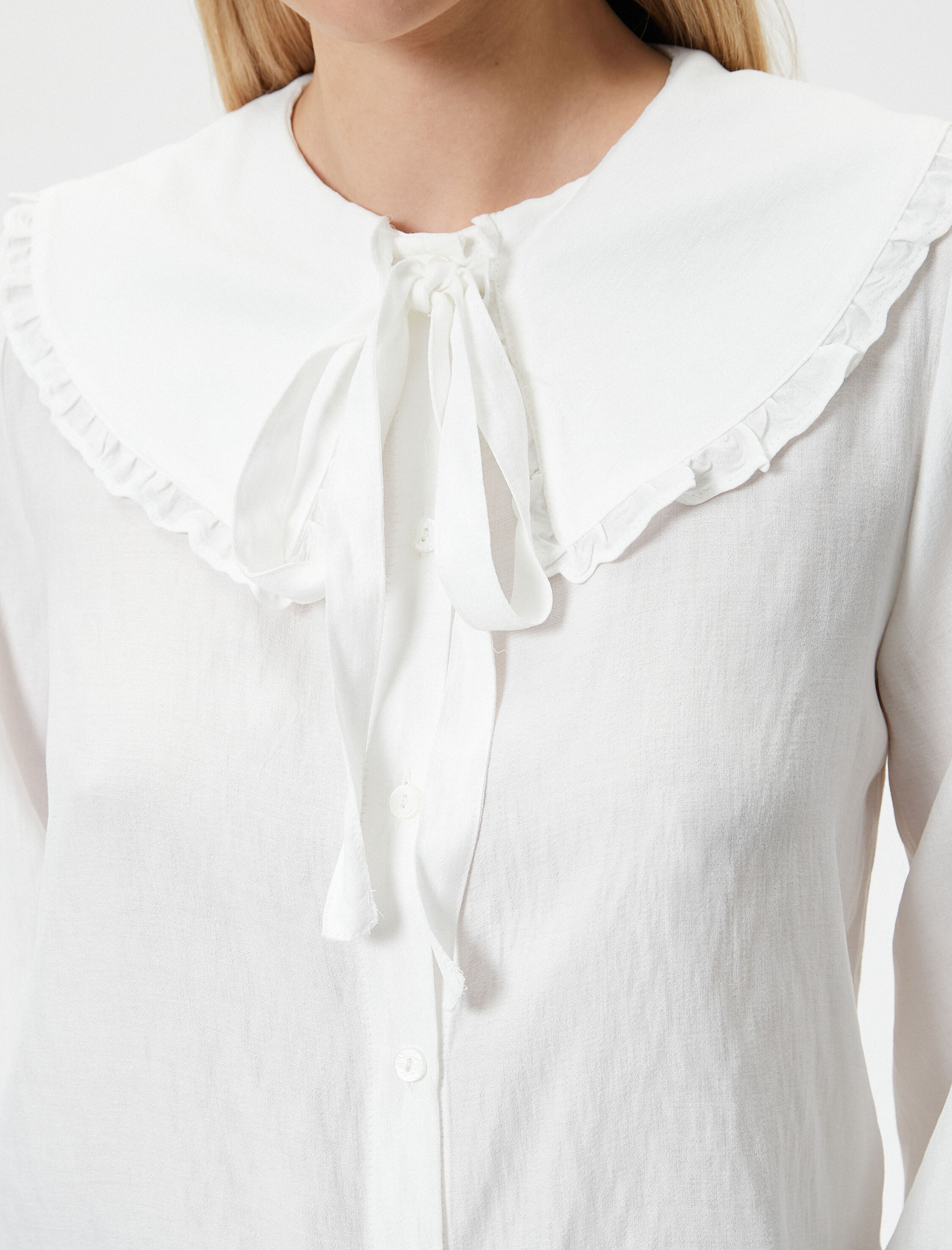   Bebe Yaka Gömlek Bağlama Detaylı Düğmeli