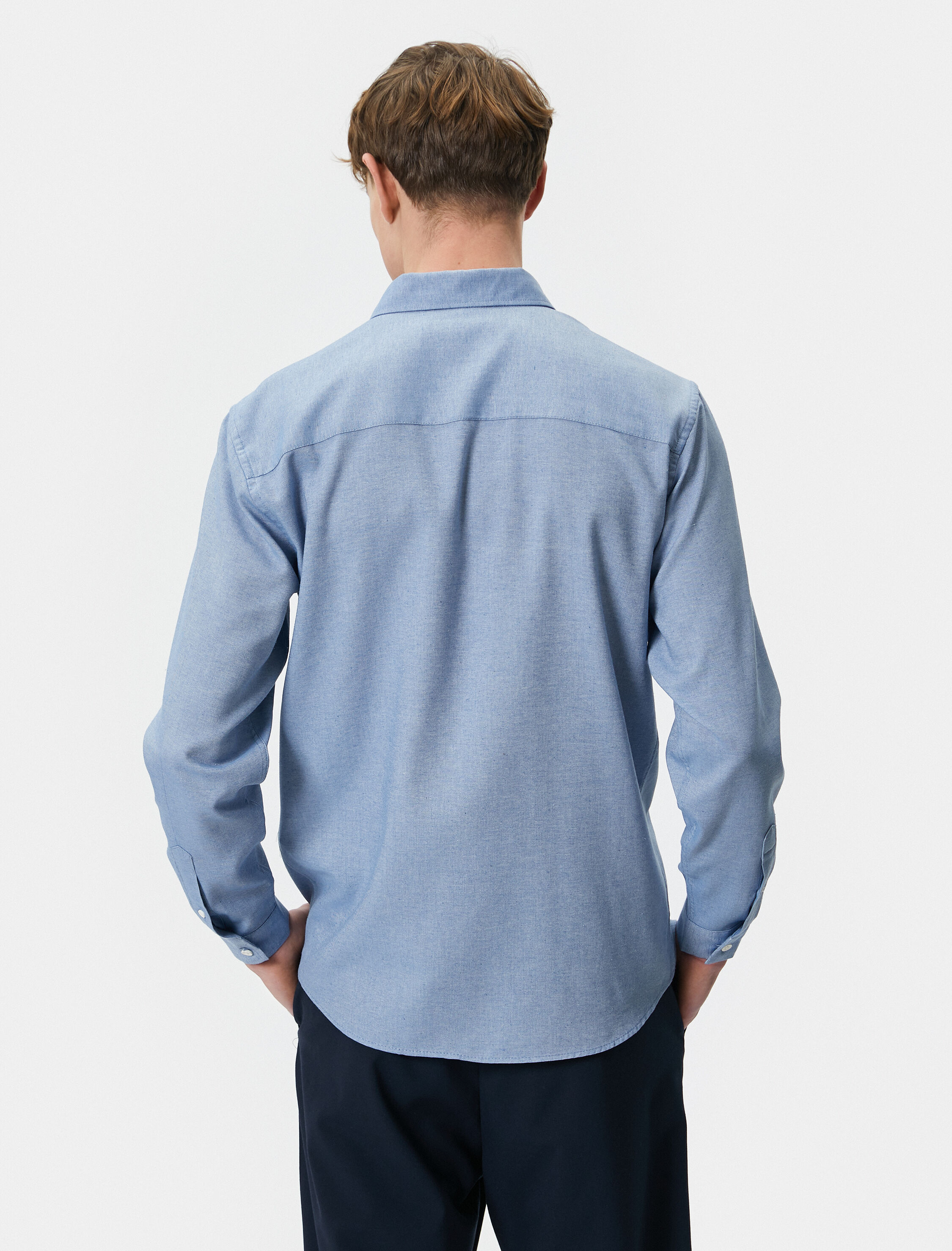   Slim Fit Gömlek Klasik Yaka Uzun Kollu Düğmeli