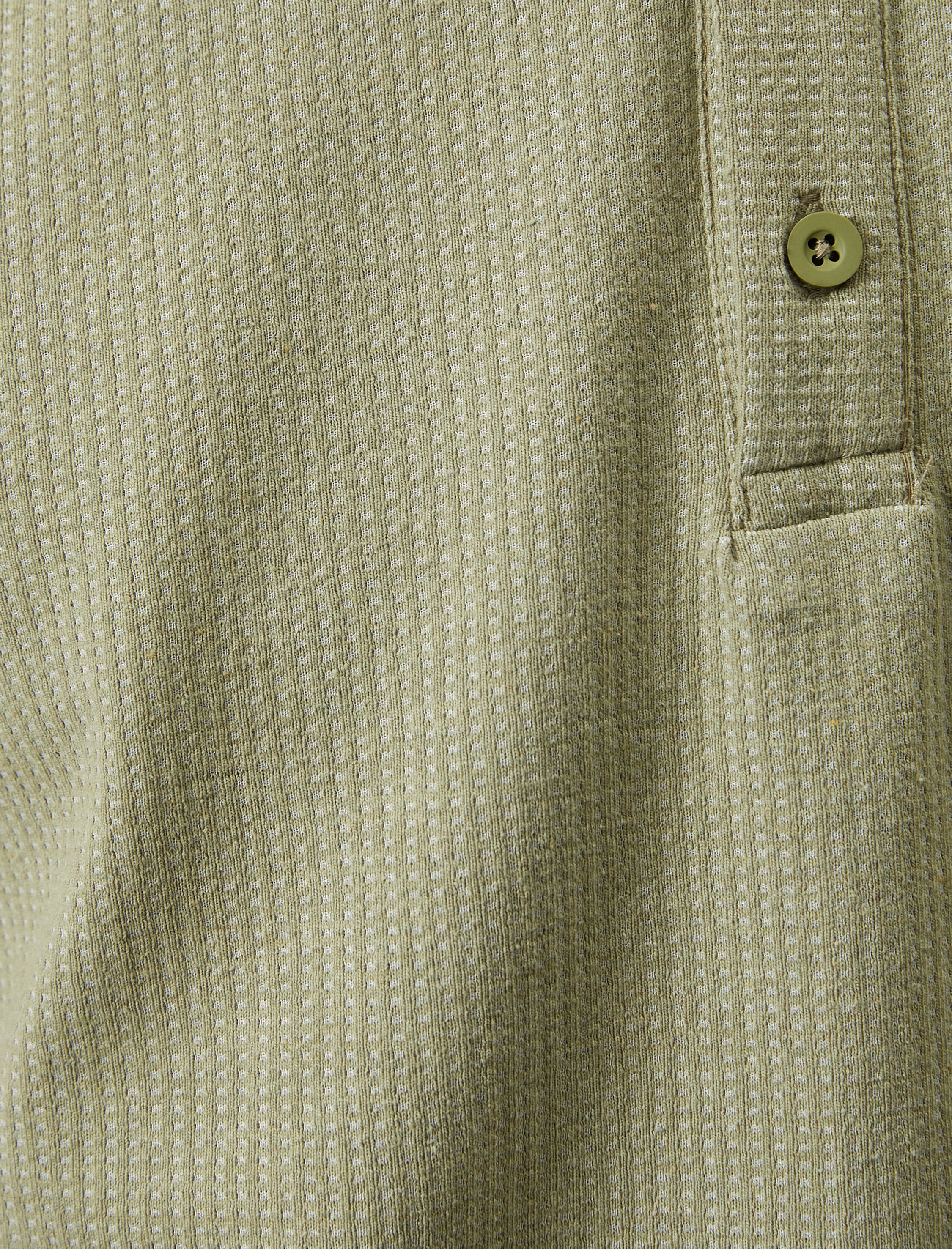   Yakalı Tişört Düğmeli Dokulu Kısa Kollu Biyeli