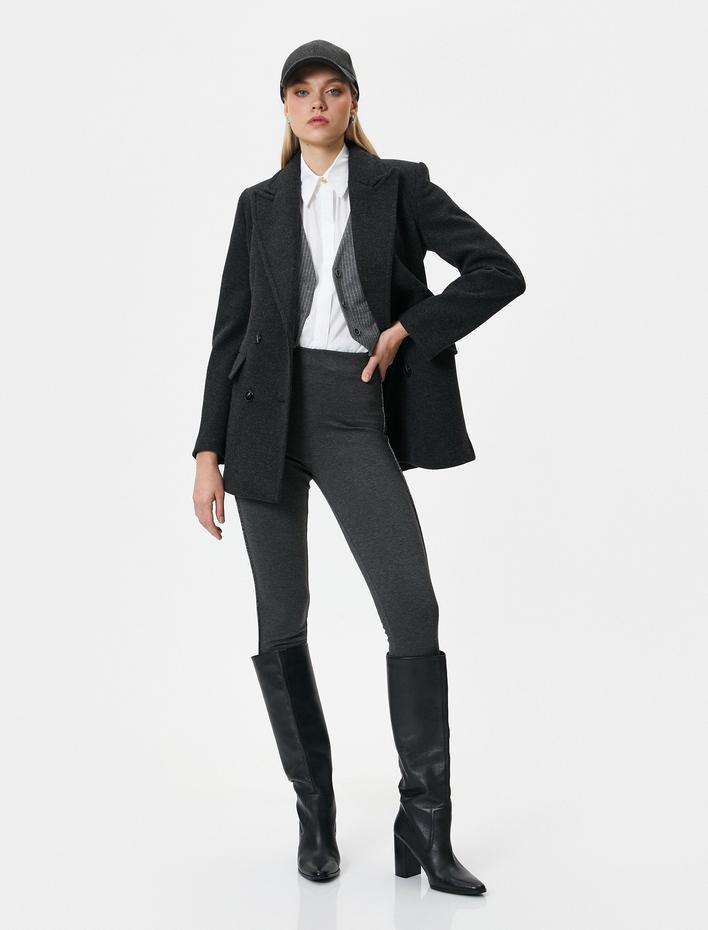  Koton X Şahika Ercümen - Sim Şerit Detaylı Dar Paça Tayt