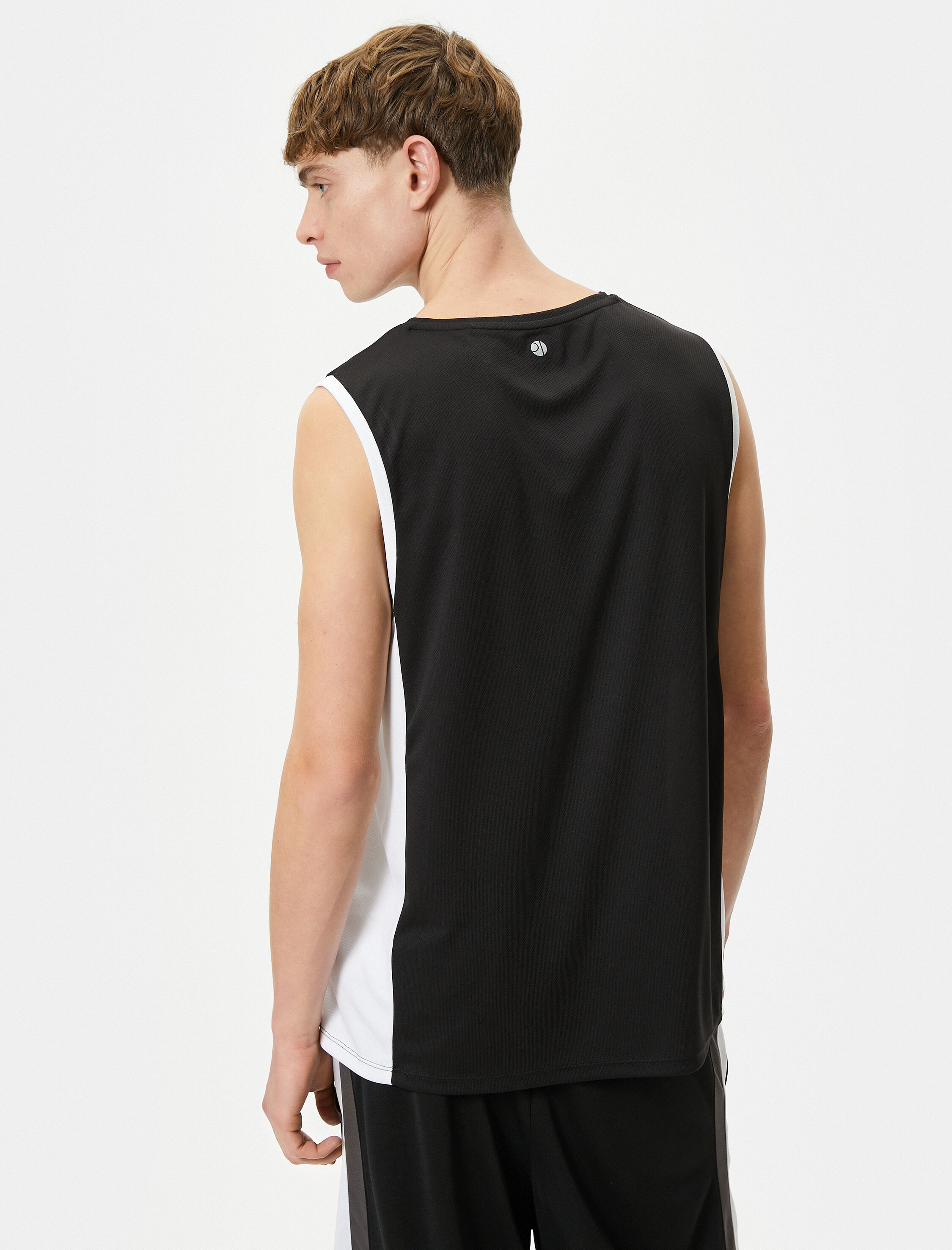   Oversize Sporcu Atleti Slogan Baskılı Kolsuz Bisiklet Yaka