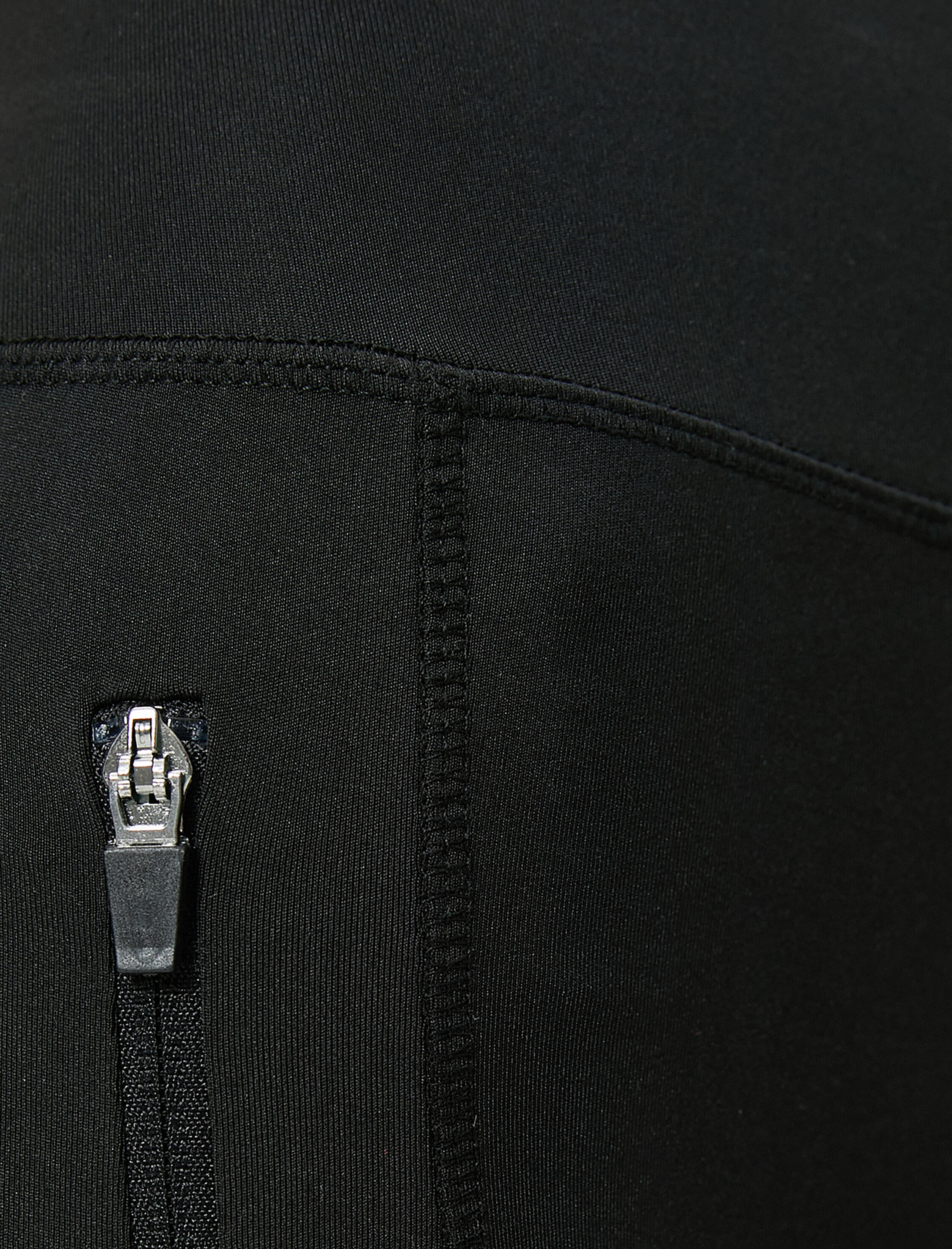   Fermuarlı Cep Detaylı Spor Tayt Yüksek Bel Dikiş Detaylı Dar Kalıp