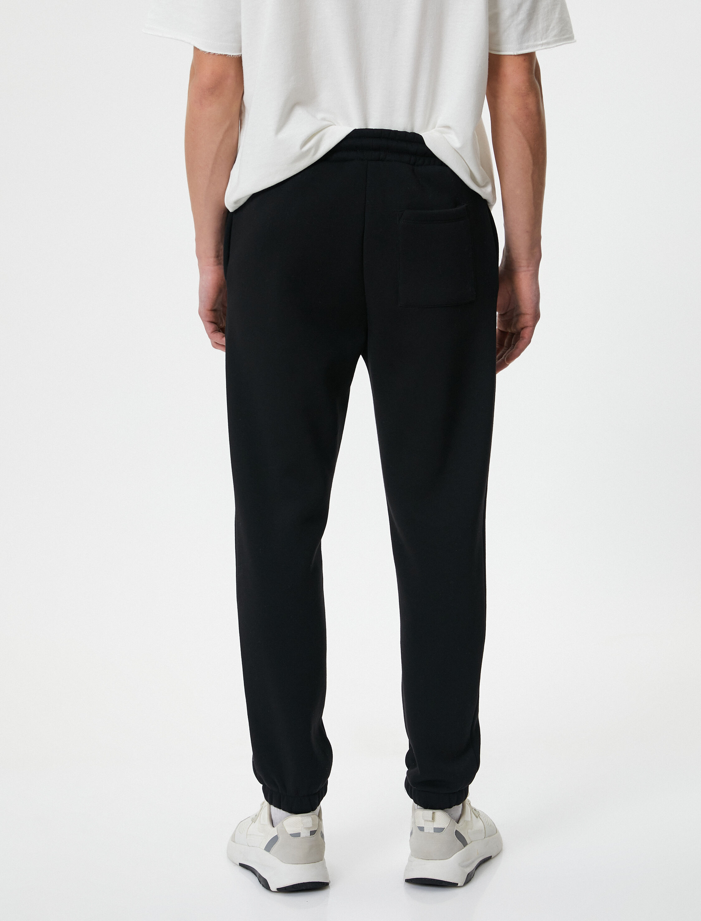   Jogger Eşofman Altı Slogan Baskılı Beli Bağcıklı Cepli Şardonlu