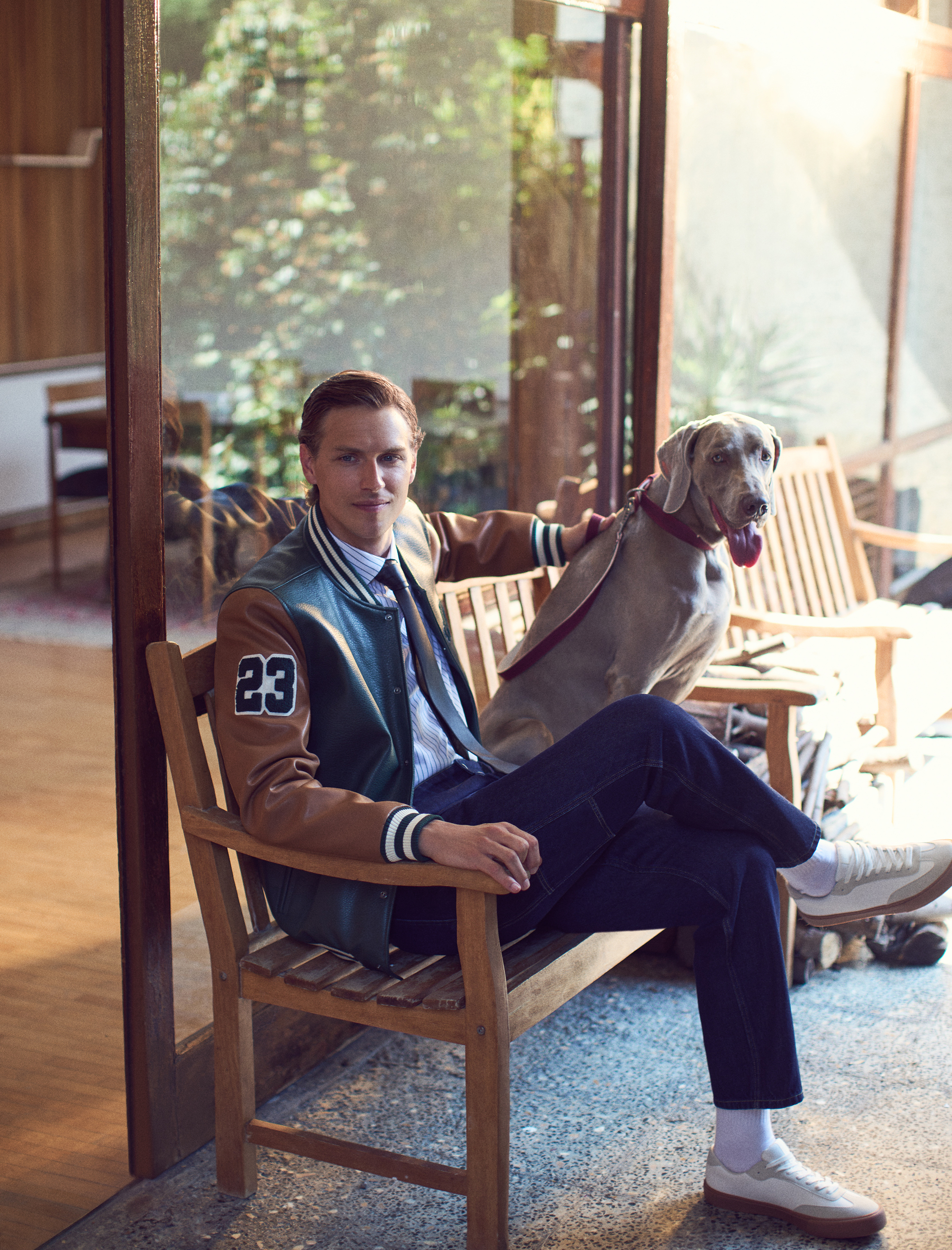   Kolej Ceket Deri Görünümlü Bomber Yaka İşlemeli Çıtçıt Düğmeli Cepli