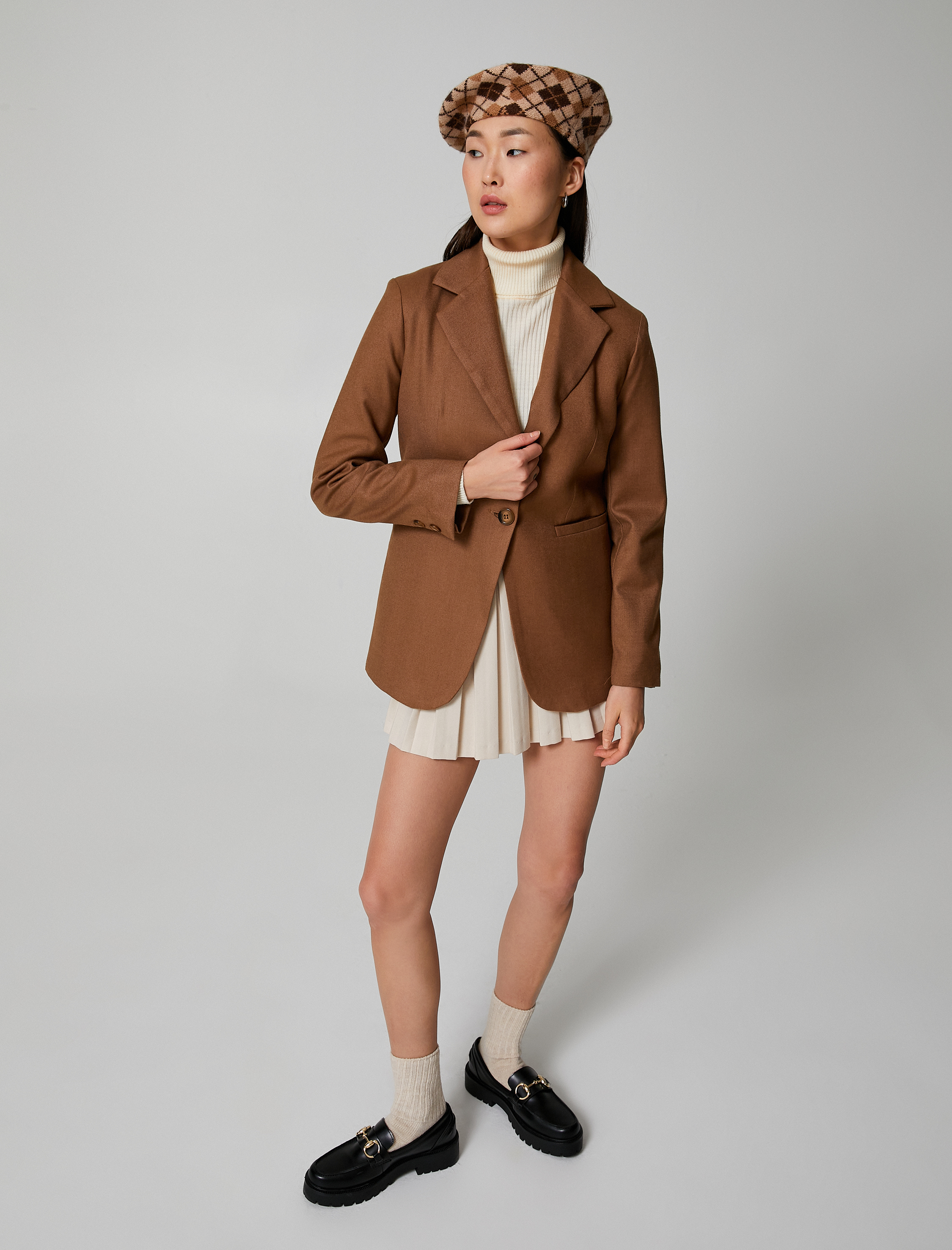  Kadın Ekoseli Ressam Şapkası Bere