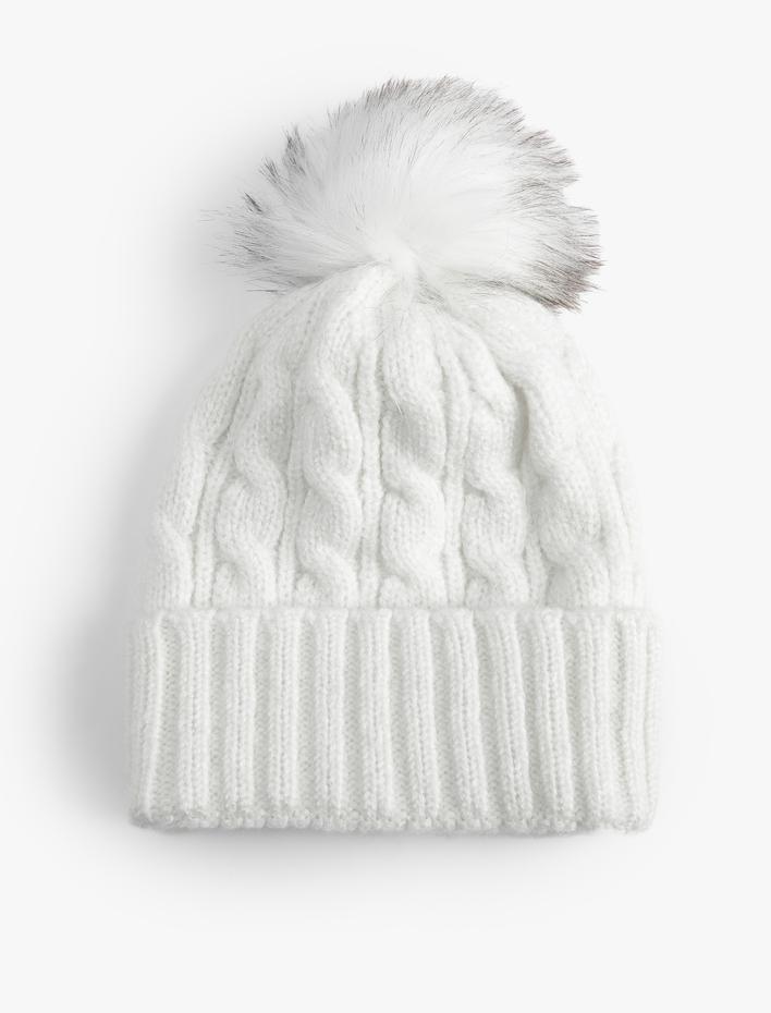 Kadın Ponponlu Saç Örgü Bere