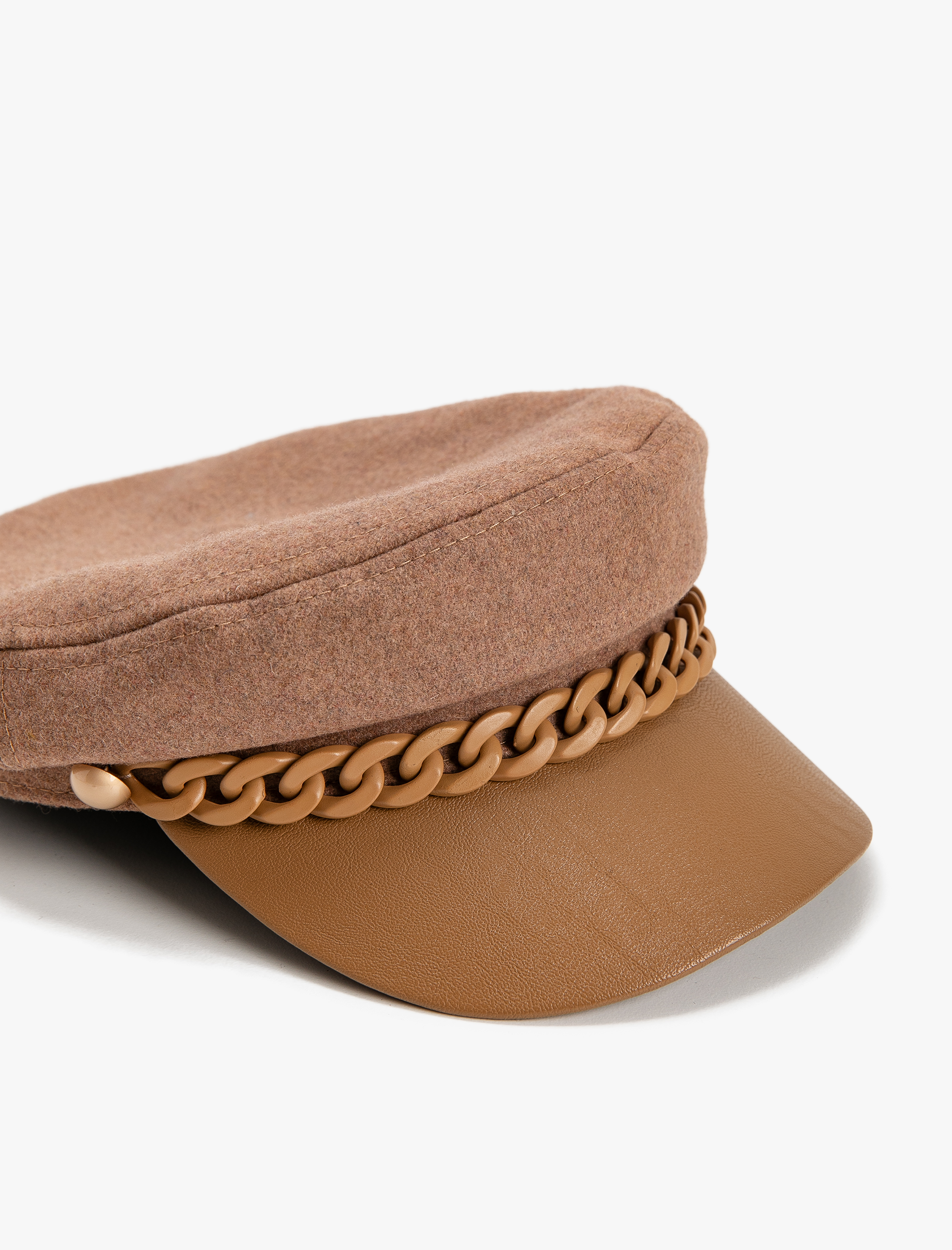  Kadın Kasket Şapka Zincir Detaylı