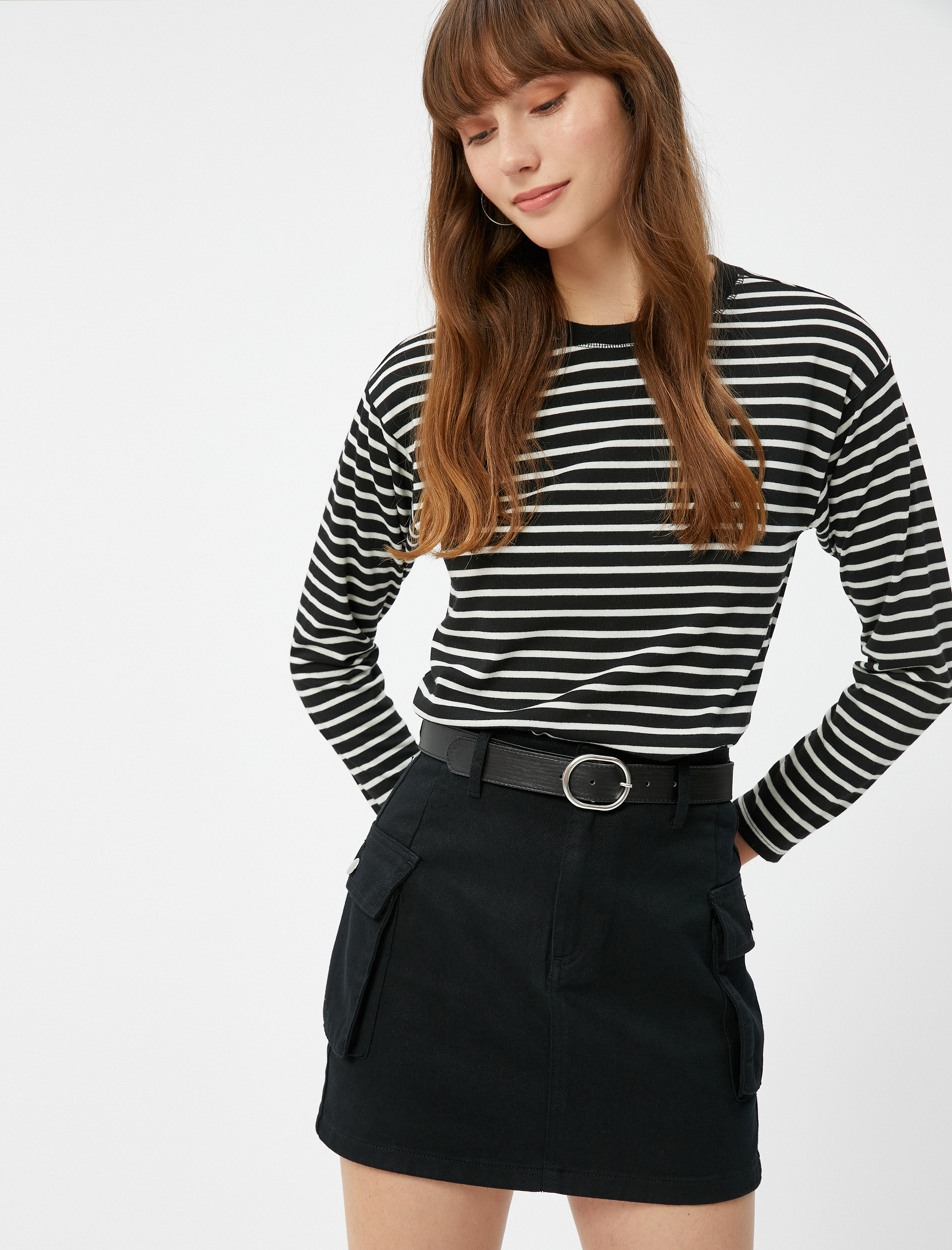 Uzun Kollu Tişört Bisiklet Yaka Basic