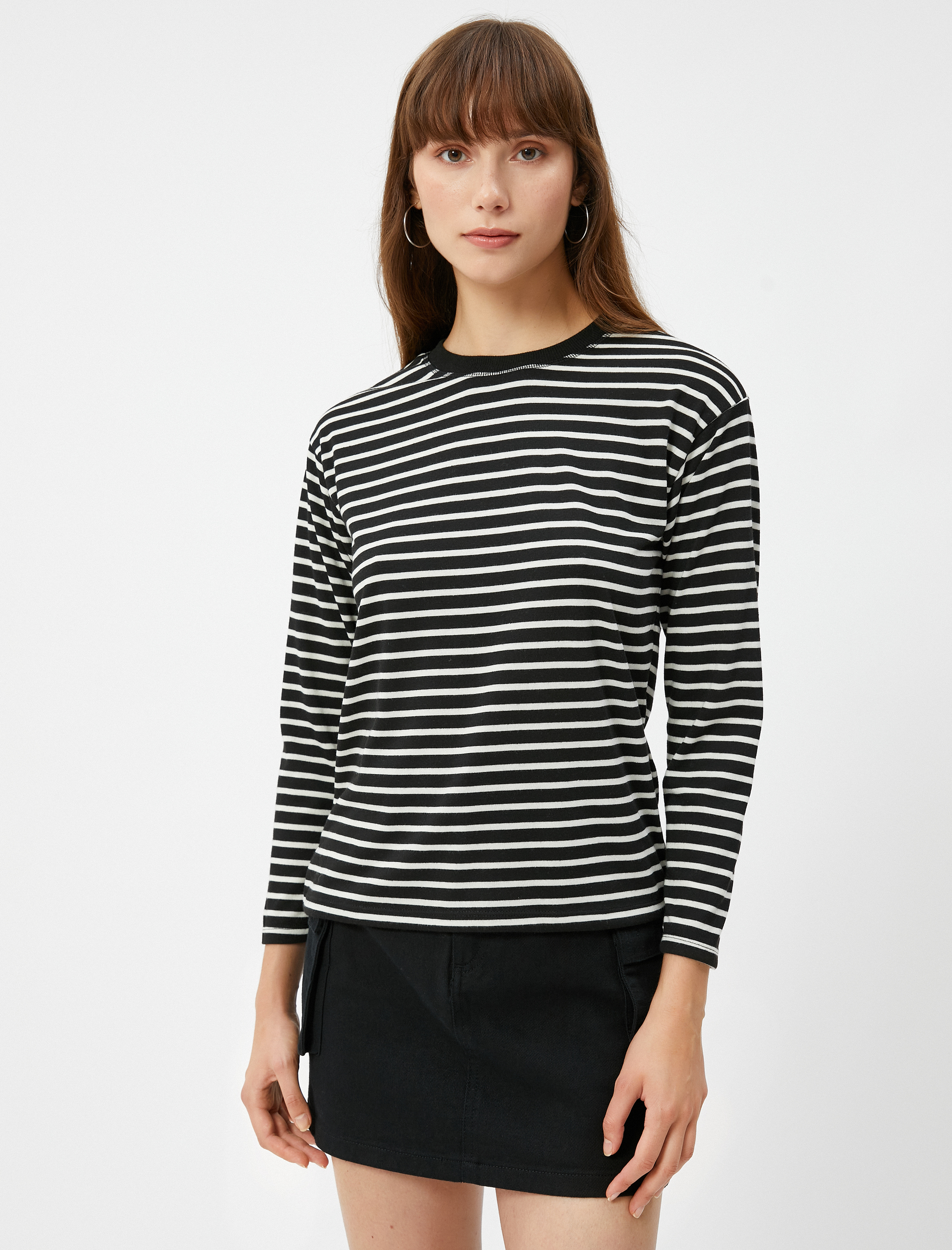 Uzun Kollu Tişört Bisiklet Yaka Basic