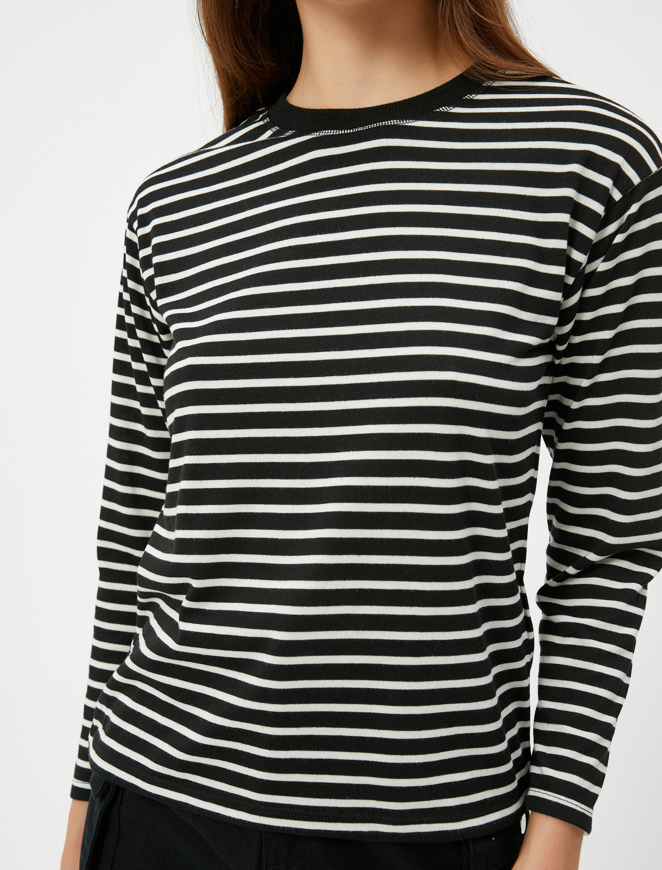 Uzun Kollu Tişört Bisiklet Yaka Basic