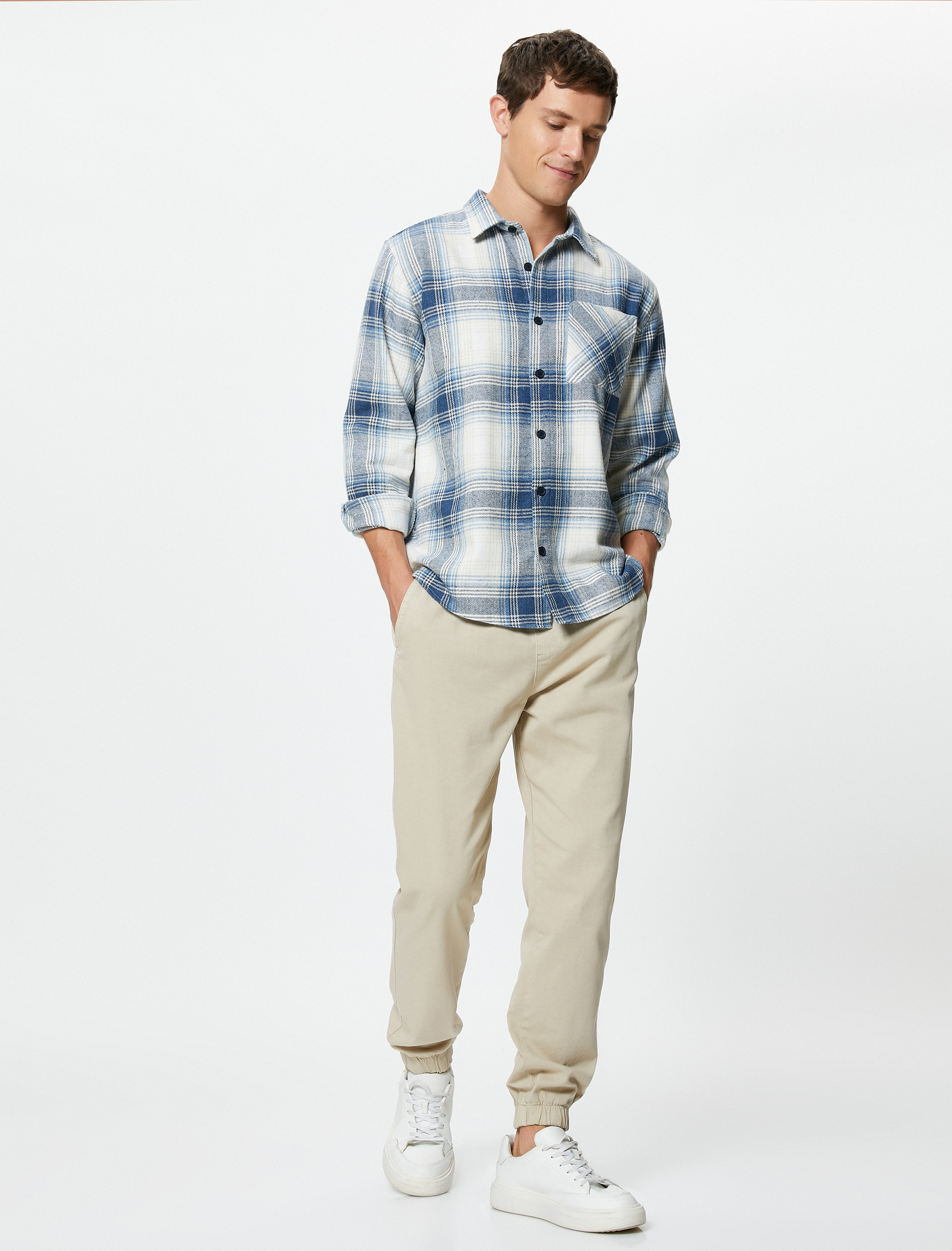   Oduncu Gömleği Cep Detaylı Klasik Yaka Uzun Kollu