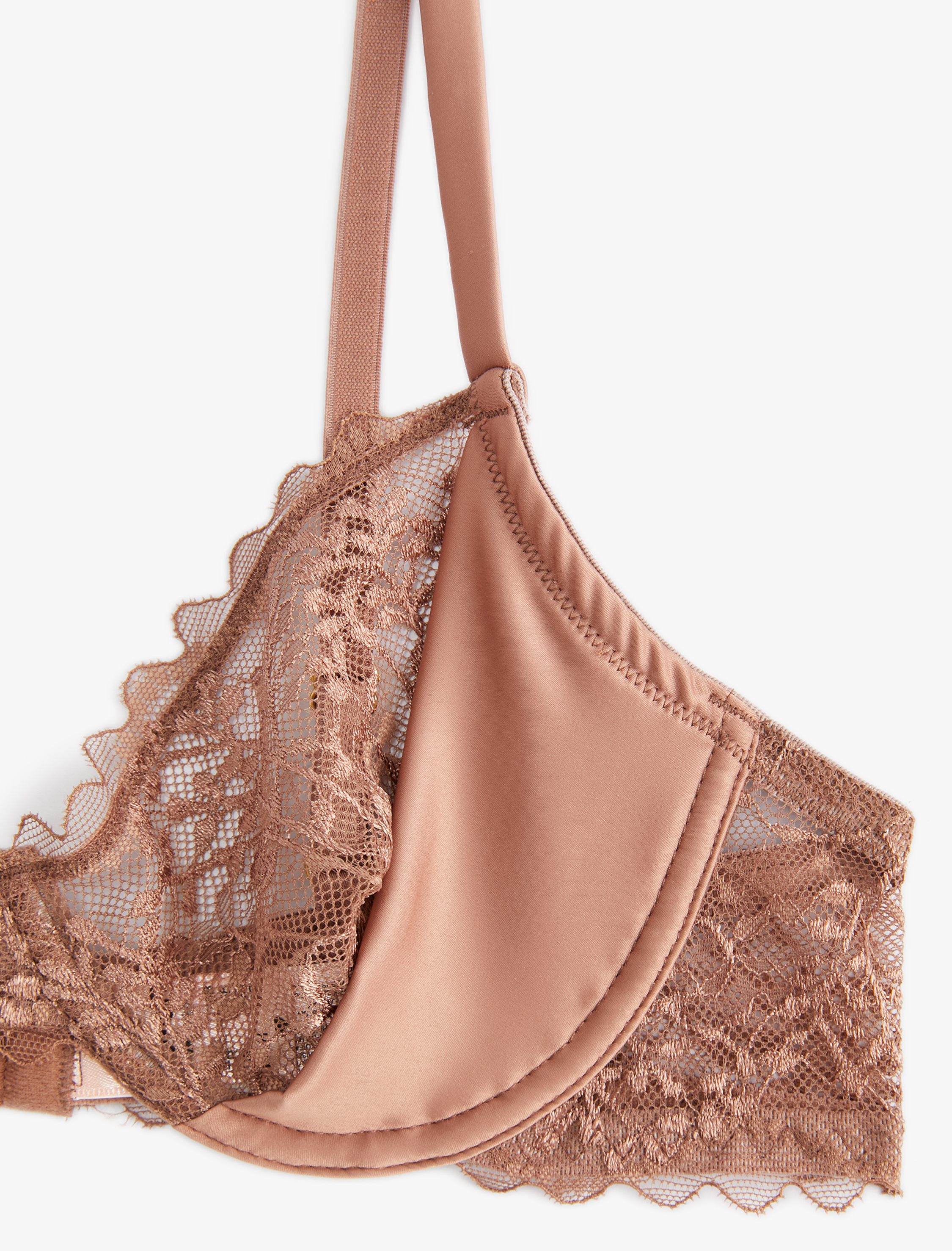   Dolgusuz Dantelli Sütyen Balenli Saten