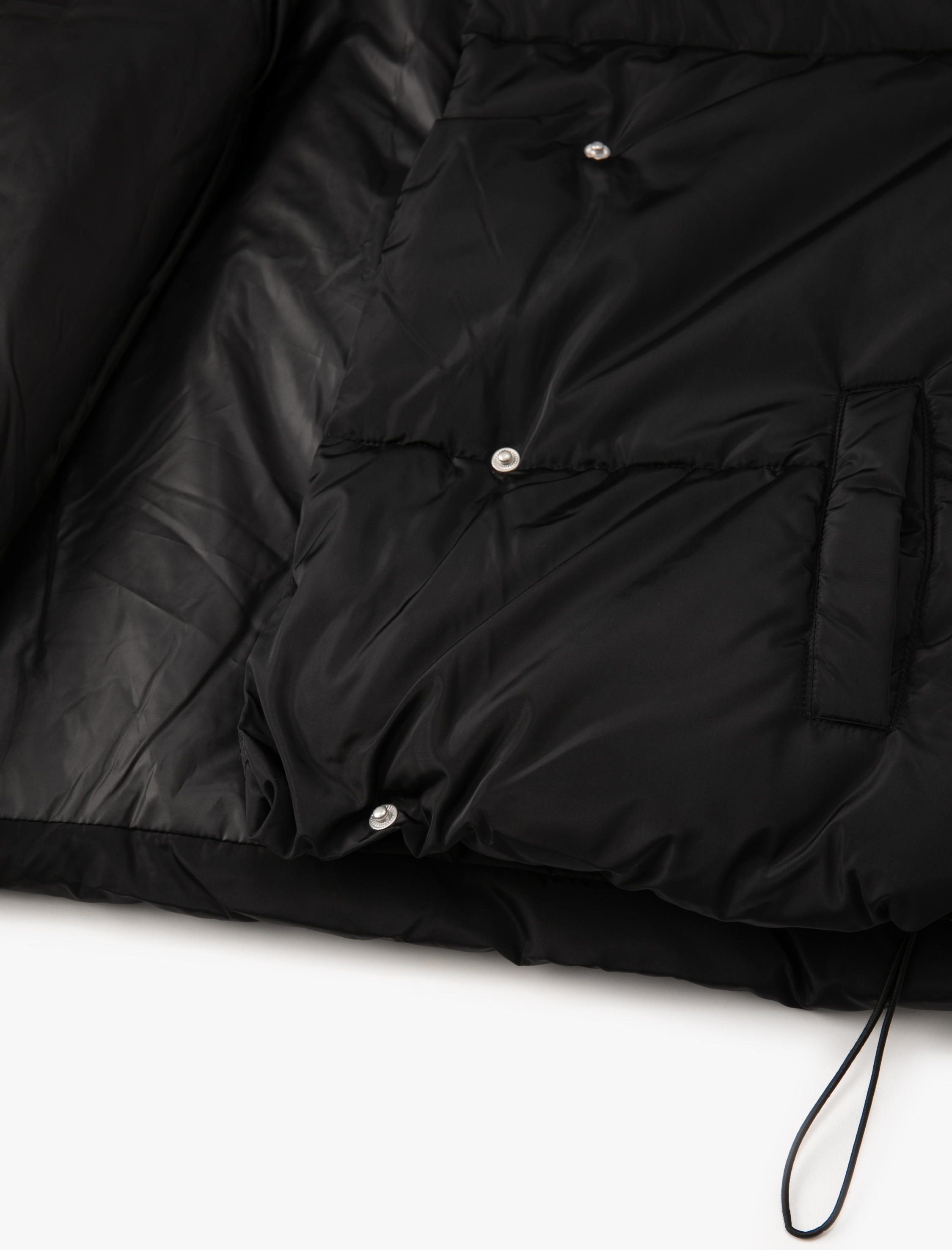   Oversize Şişme Mont Dik Yaka Cepli Çıtçıt Kapamalı