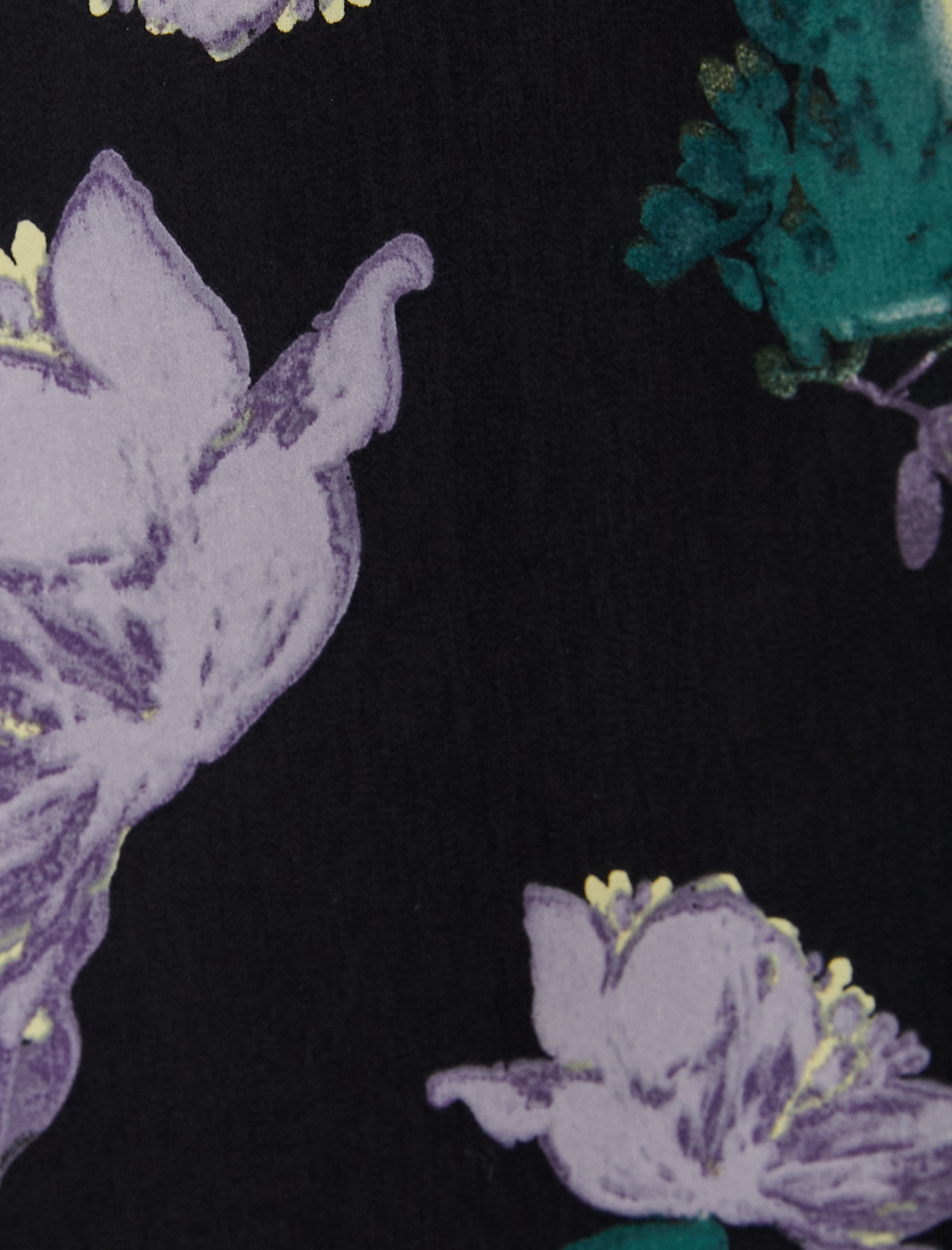   Düğmeli Pijama Üstü Çiçekli Gömlek Yaka