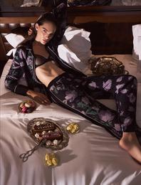 Çiçekli Pijama Altı Beli Lastikli Düz Paça