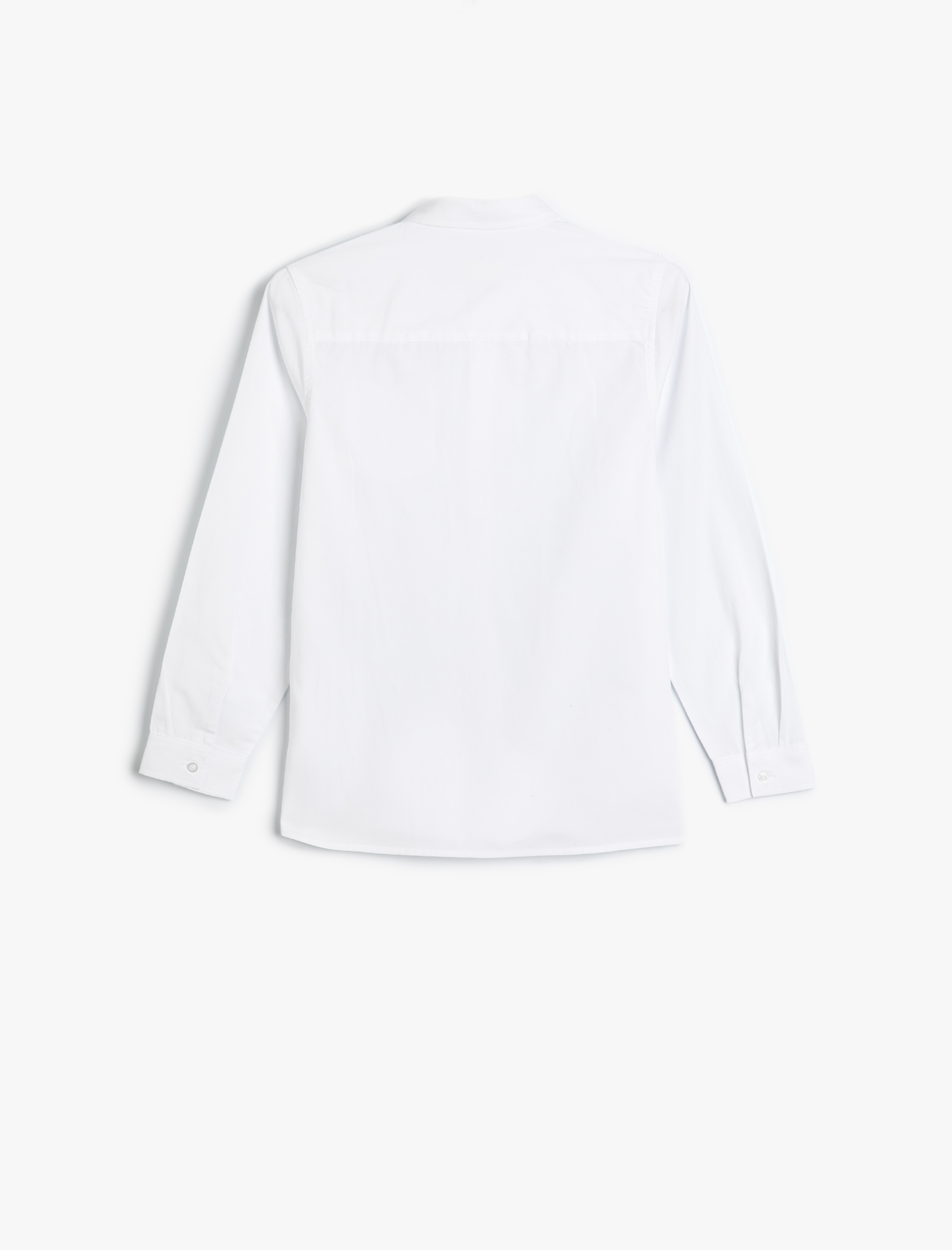  Erkek Çocuk Basic Gömlek Klasik Yaka Uzun Kollu Cep Detaylı Pamuklu