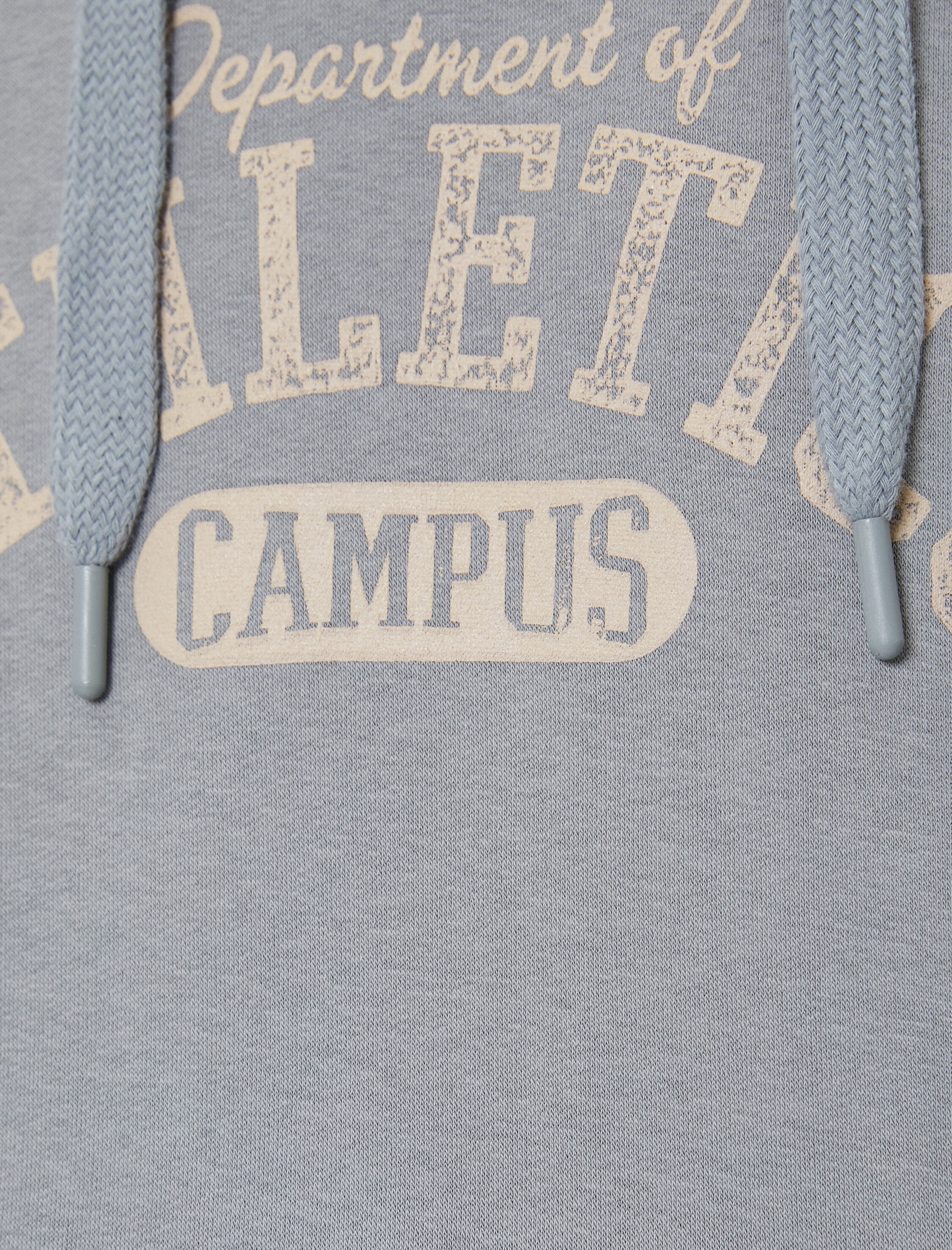   Kapşonlu Sweat Kolej Baskılı Kanguru Cep Detaylı Ribanalı Şardonlu