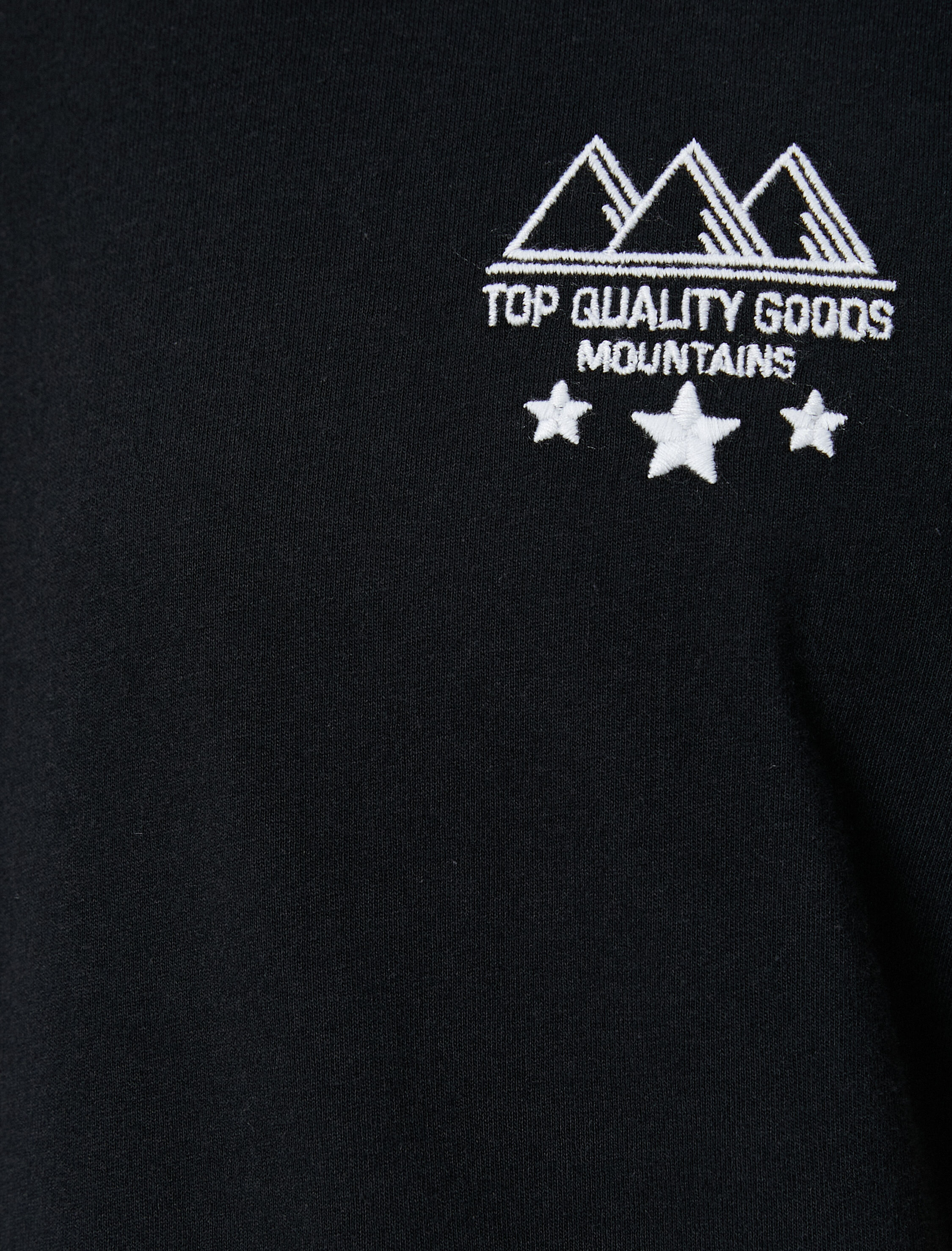   Slogan İşlemeli Tişört Bisiklet Yaka Kısa Kollu Pamuklu