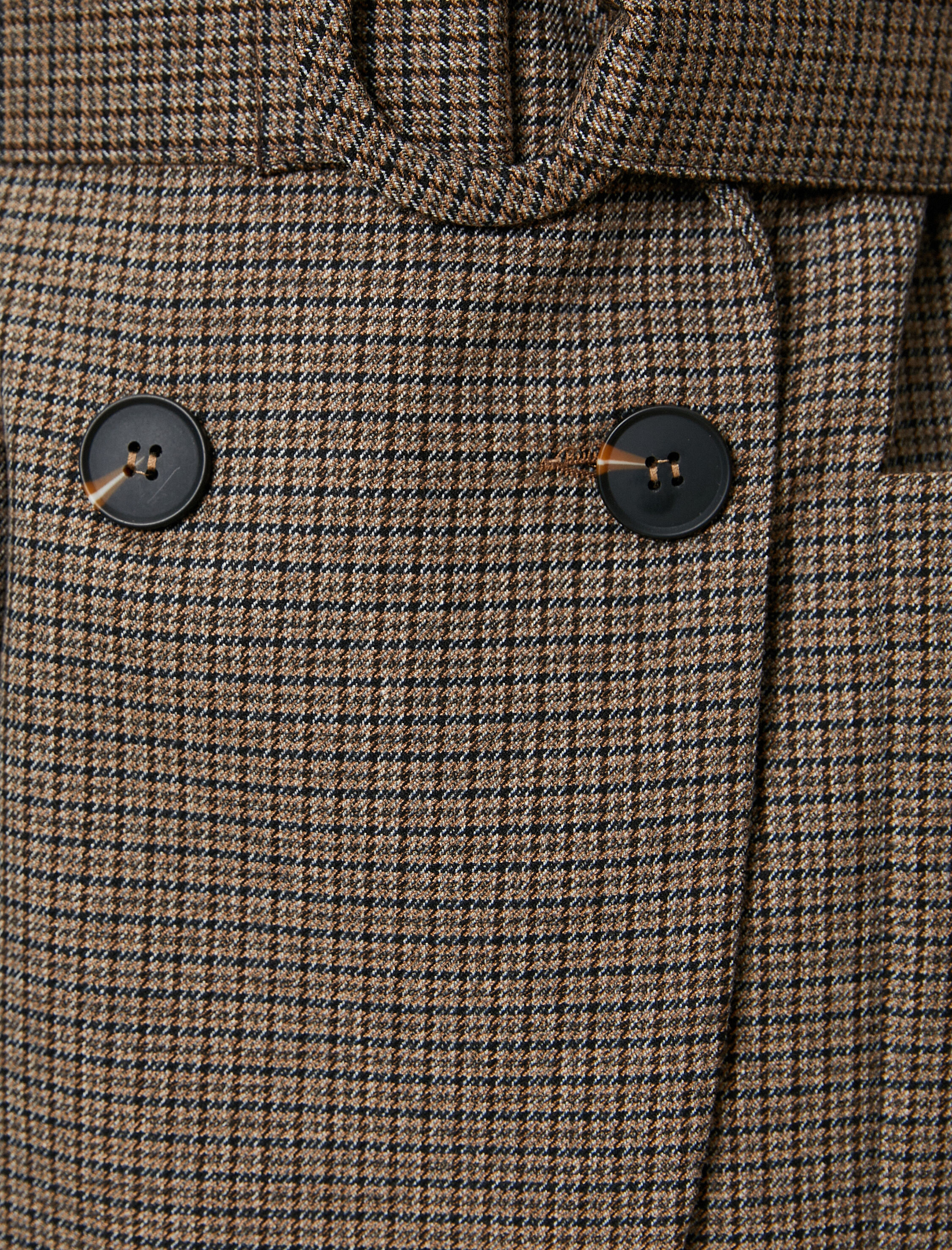   Kemerli Blazer Ceket Kruvaze Düğmeli Cepli