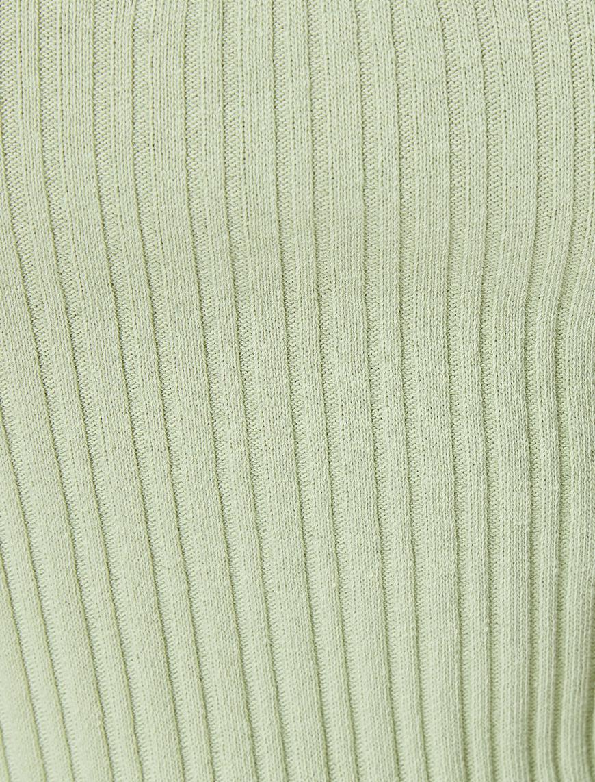   Polo Yaka Crop Tişört Kısa Kollu Ribanalı Pamuklu