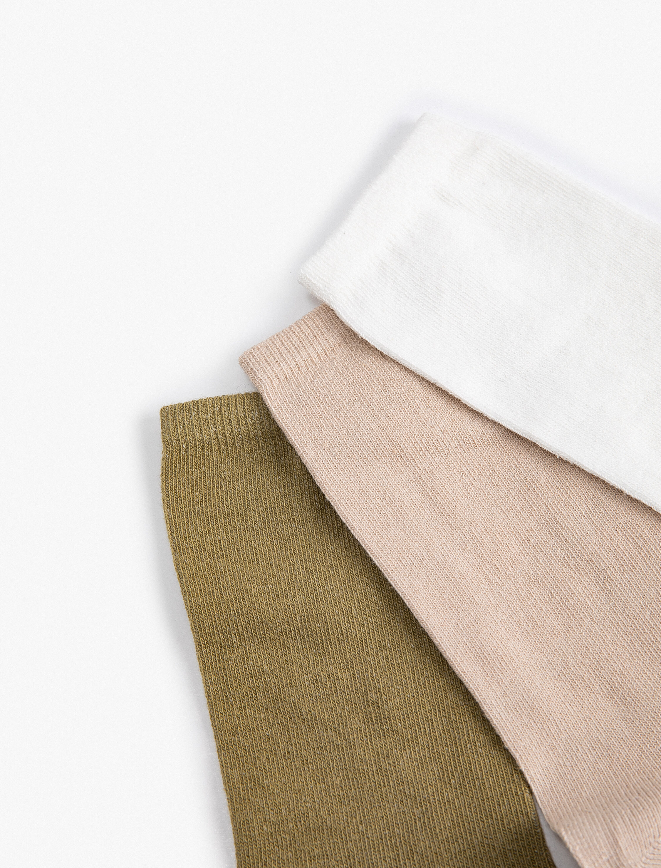  Kadın 3'lü Basic Soket Çorap Seti Çok Renkli